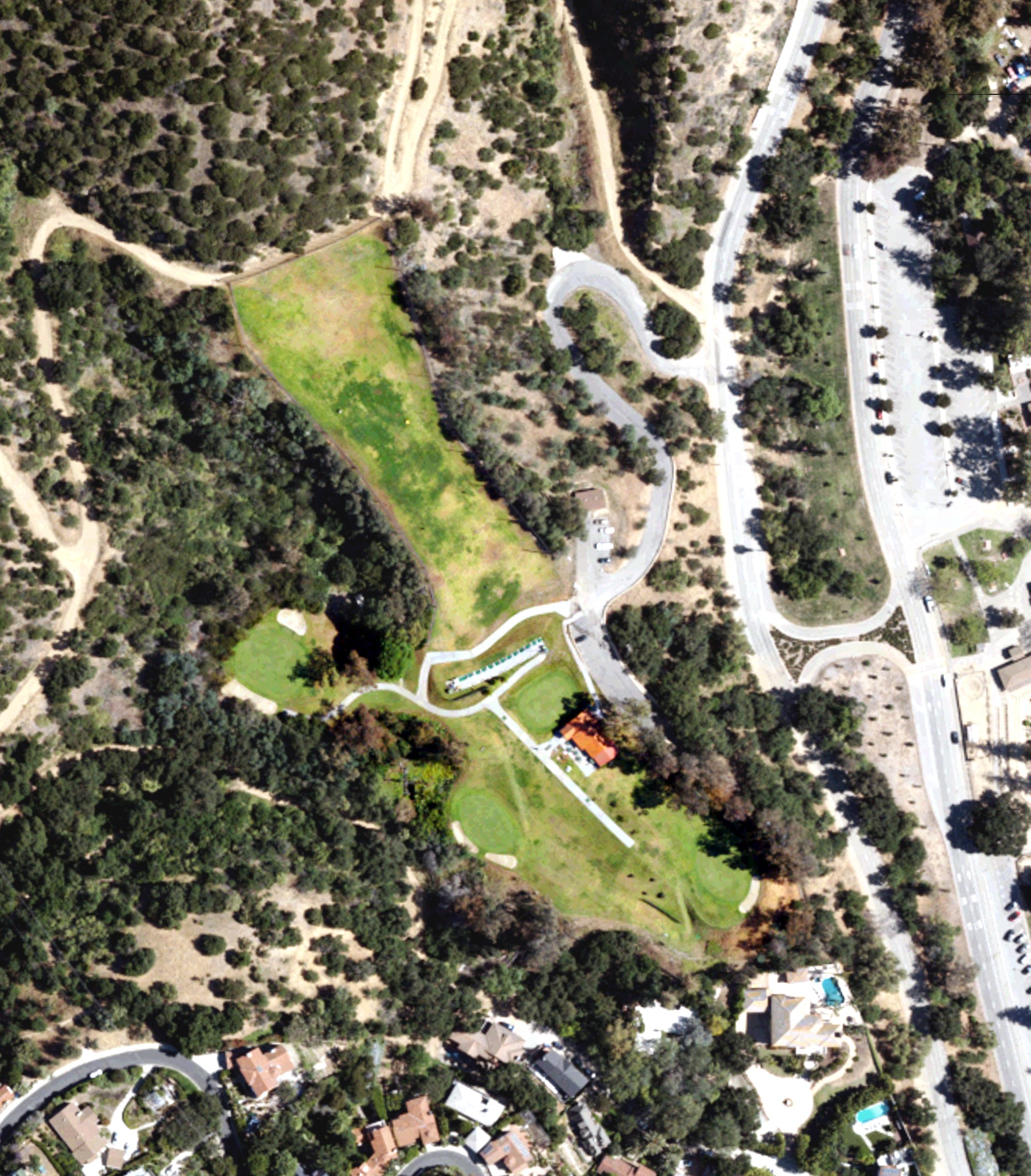 Aerial view of Tregnan Golf Academy, CA