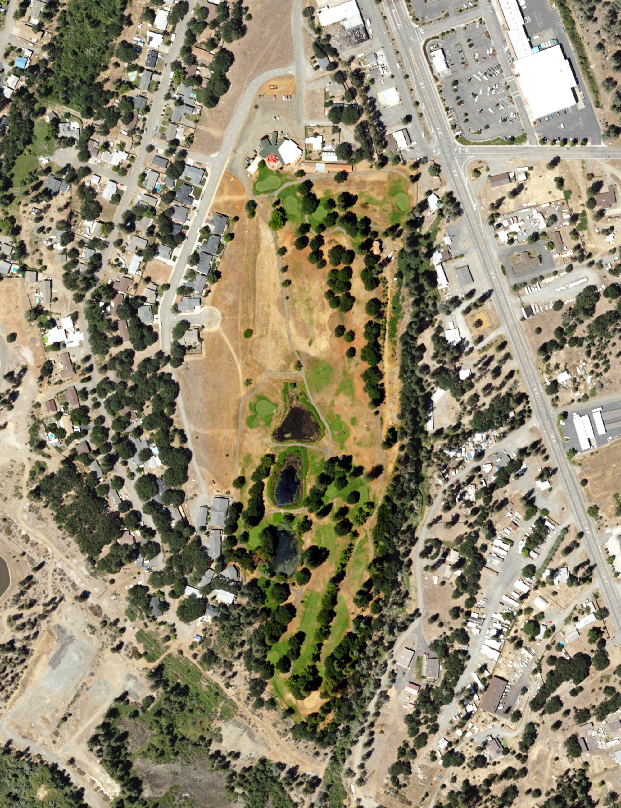Aerial view of Trinity Alps Golf Course, CA