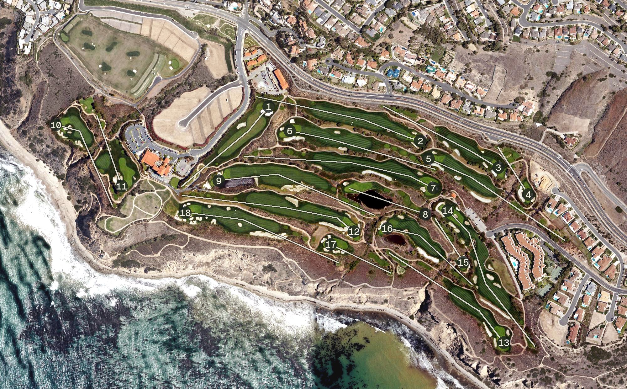 Aerial view of Trump National Golf Club Los Angeles, CA