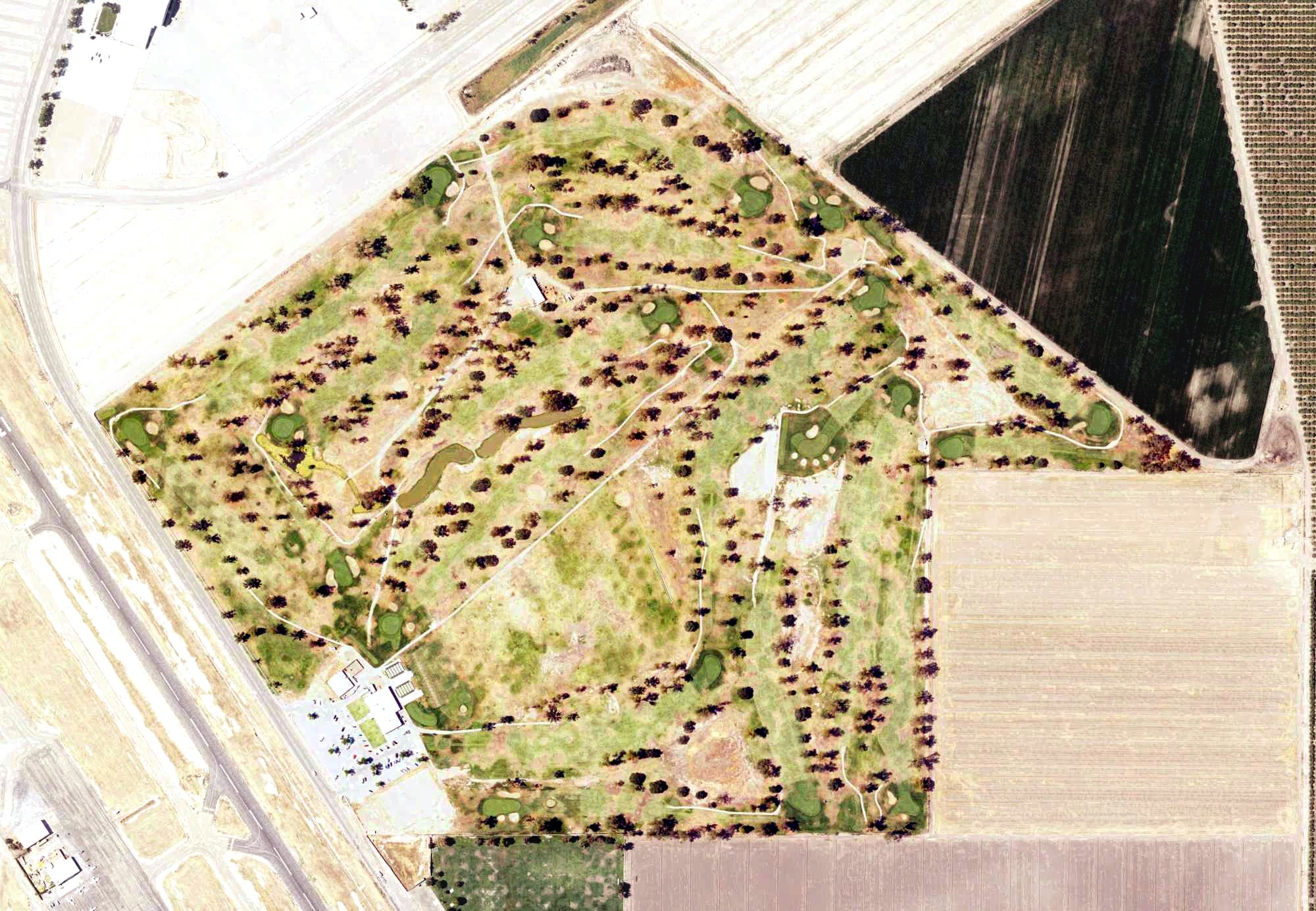 Aerial view of Tulare Golf and Country Club, CA
