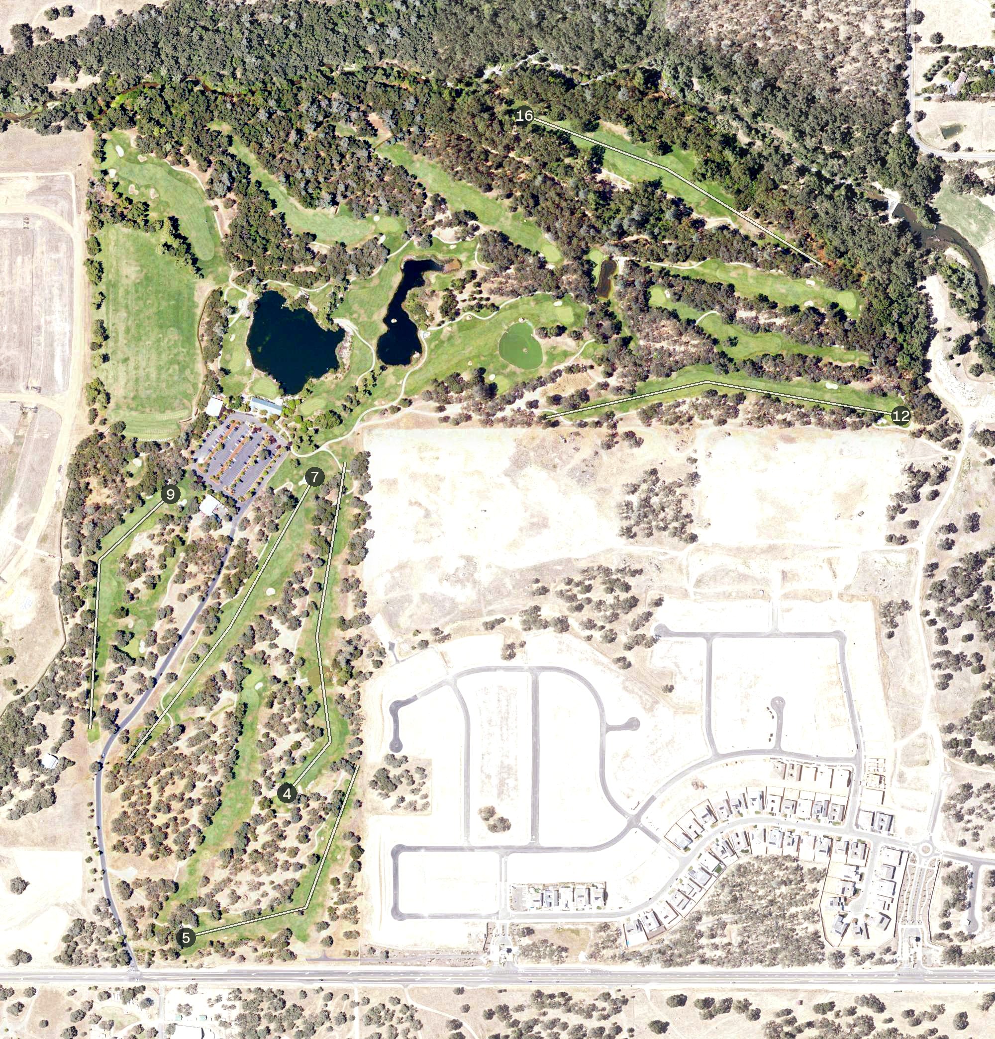 Aerial view of Turkey Creek Golf Club, CA