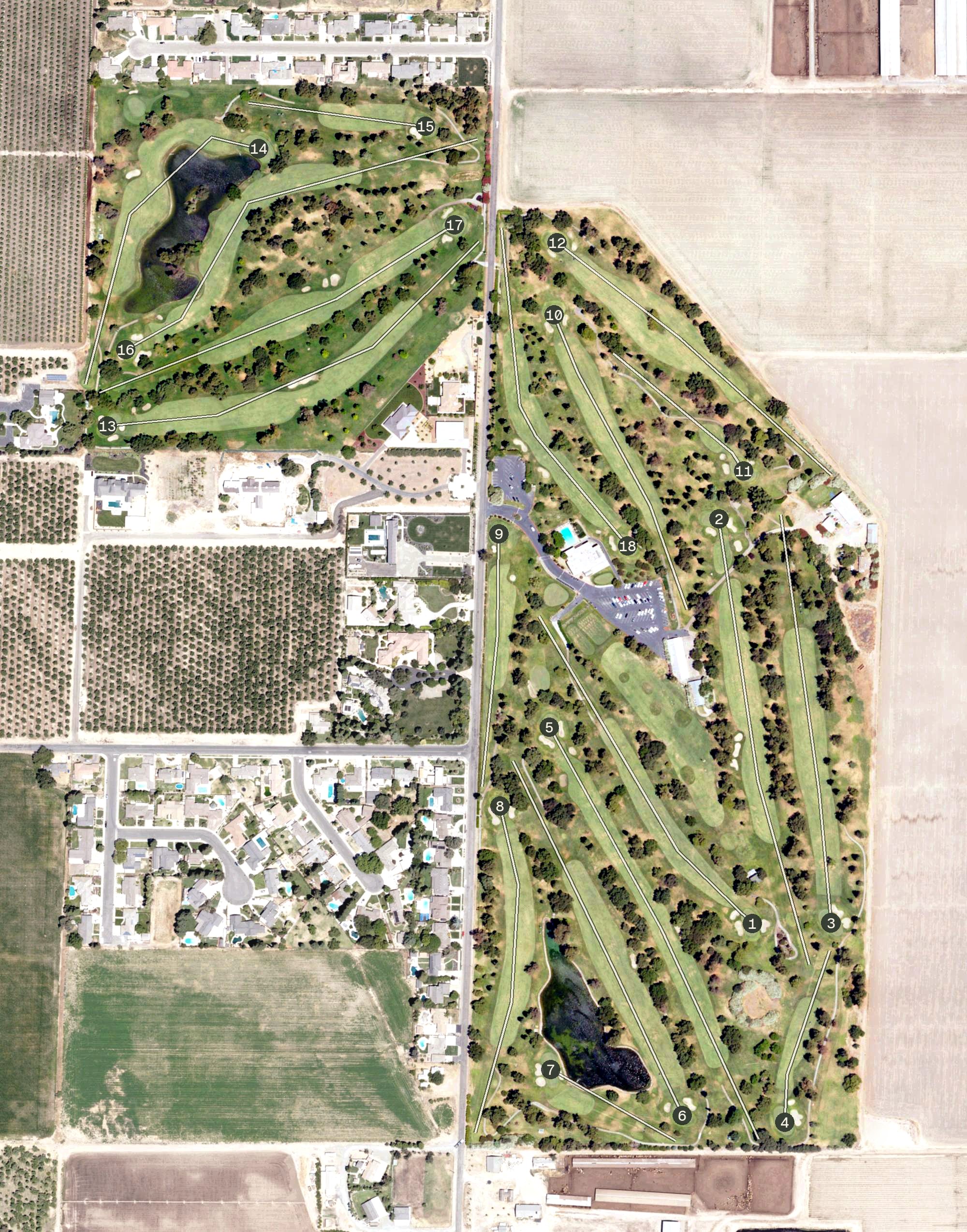 Aerial view of Turlock Golf & Country Club, CA