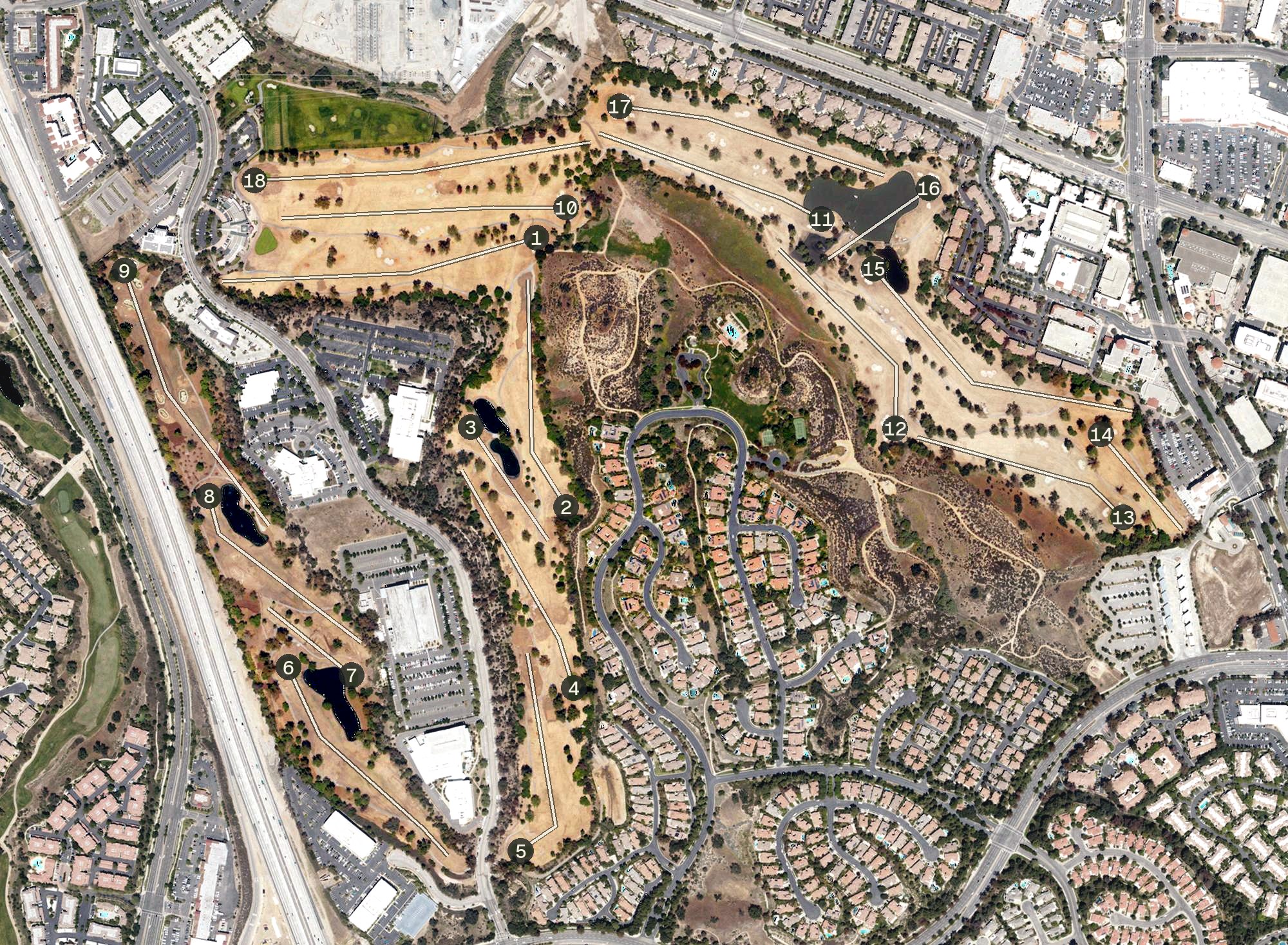 Aerial view of Valencia Country Club, CA