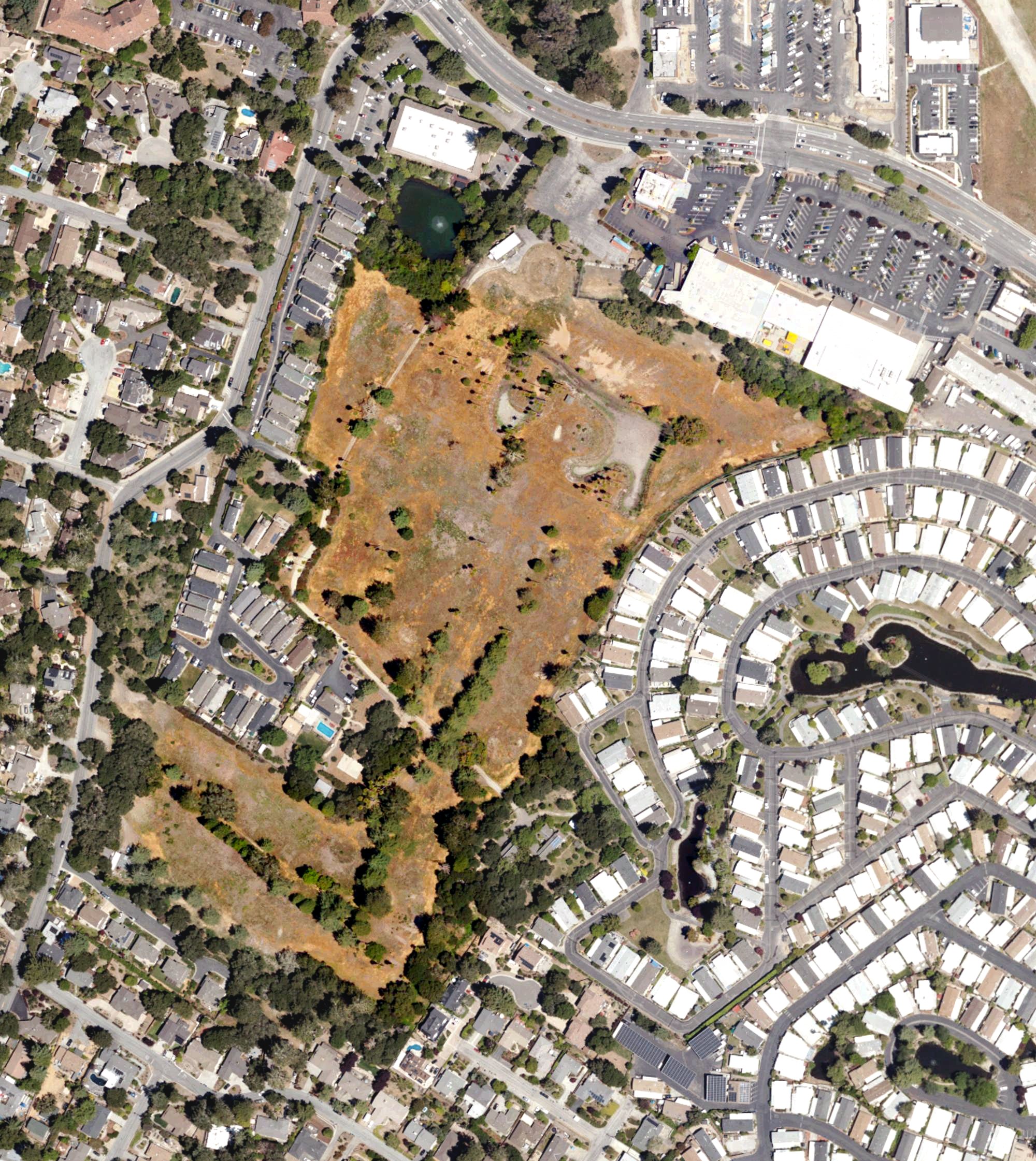 Aerial view of Valley Gardens Golf Course, CA