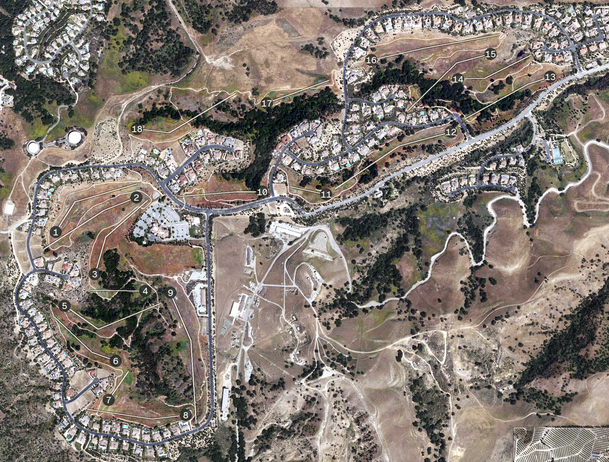 Aerial view of Vellano Country Club, CA