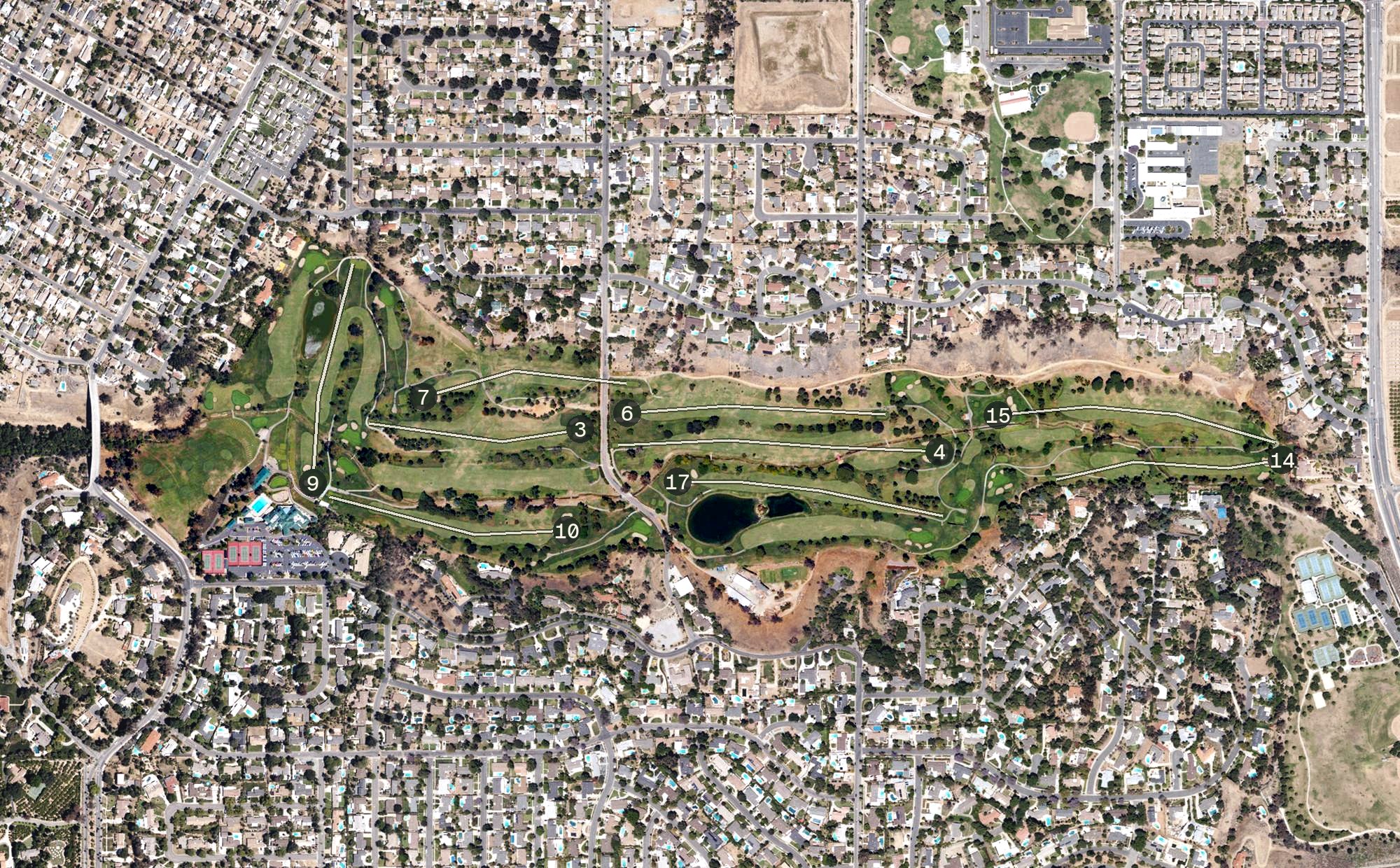 Aerial view of Victoria Club, CA