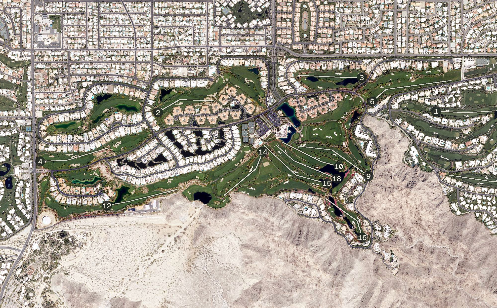 Aerial view of Vintage Club, CA
