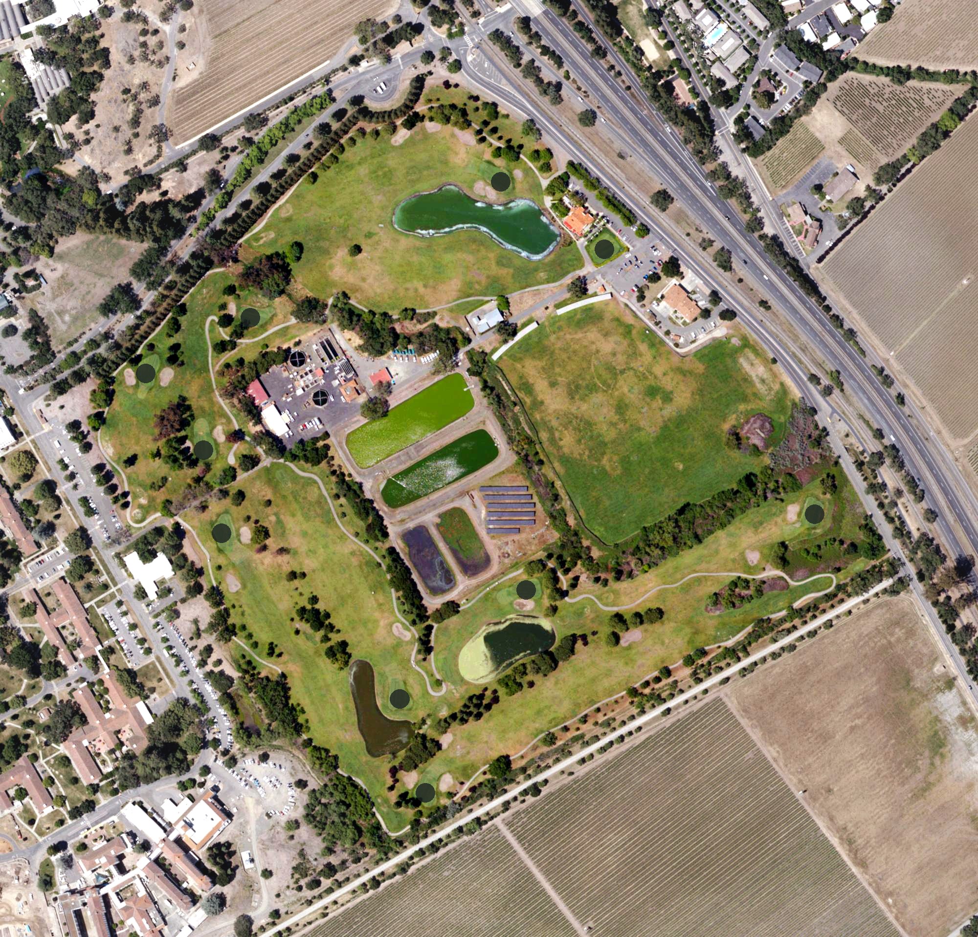 Aerial view of Vintners Golf Club, CA