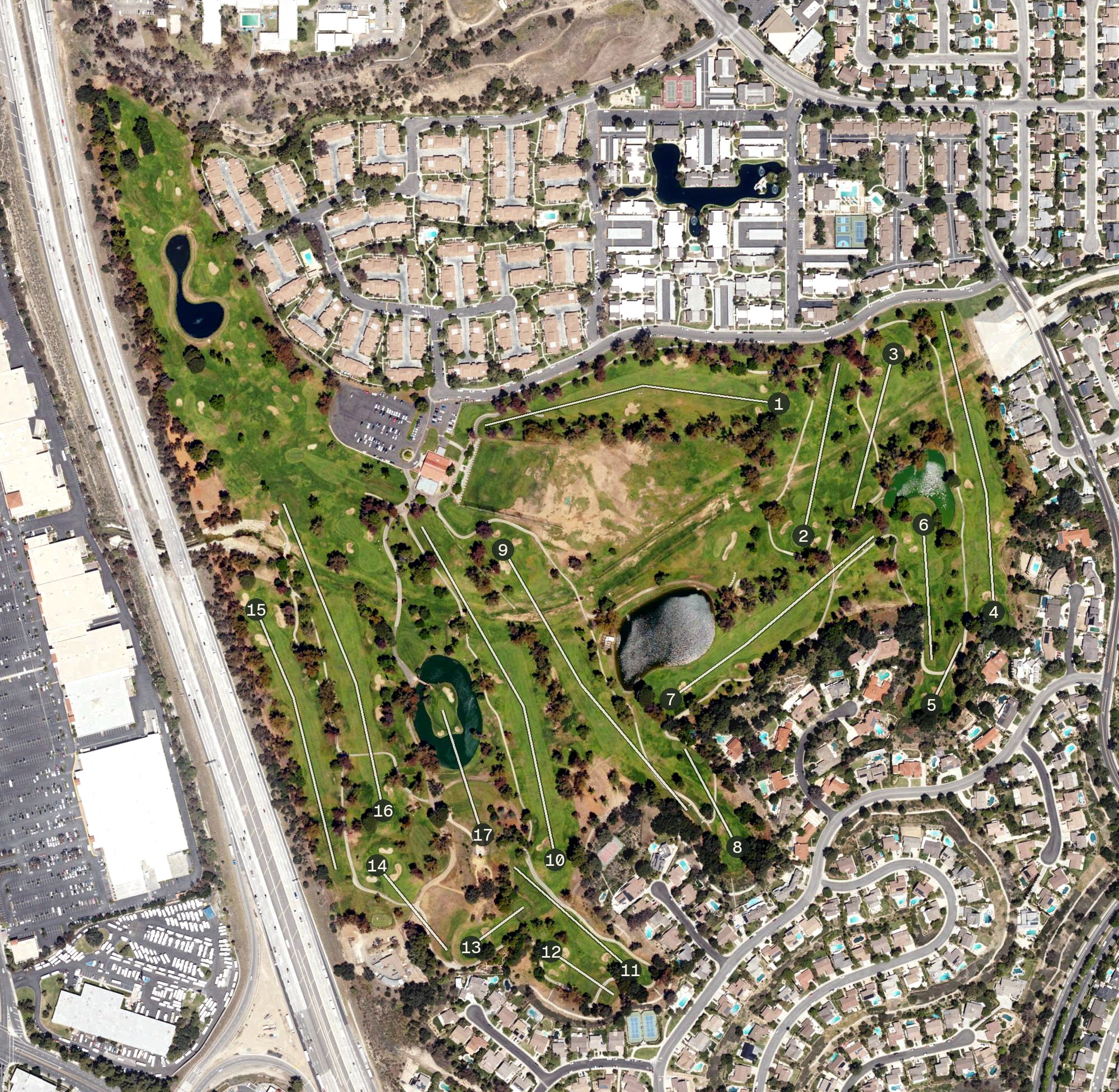 Aerial view of Vista Valencia Golf Course, CA
