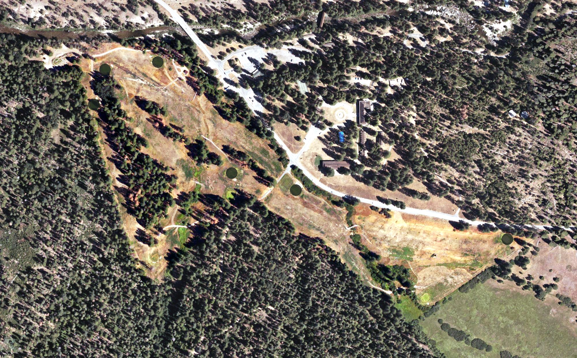 Aerial view of Wawona Golf Course, CA