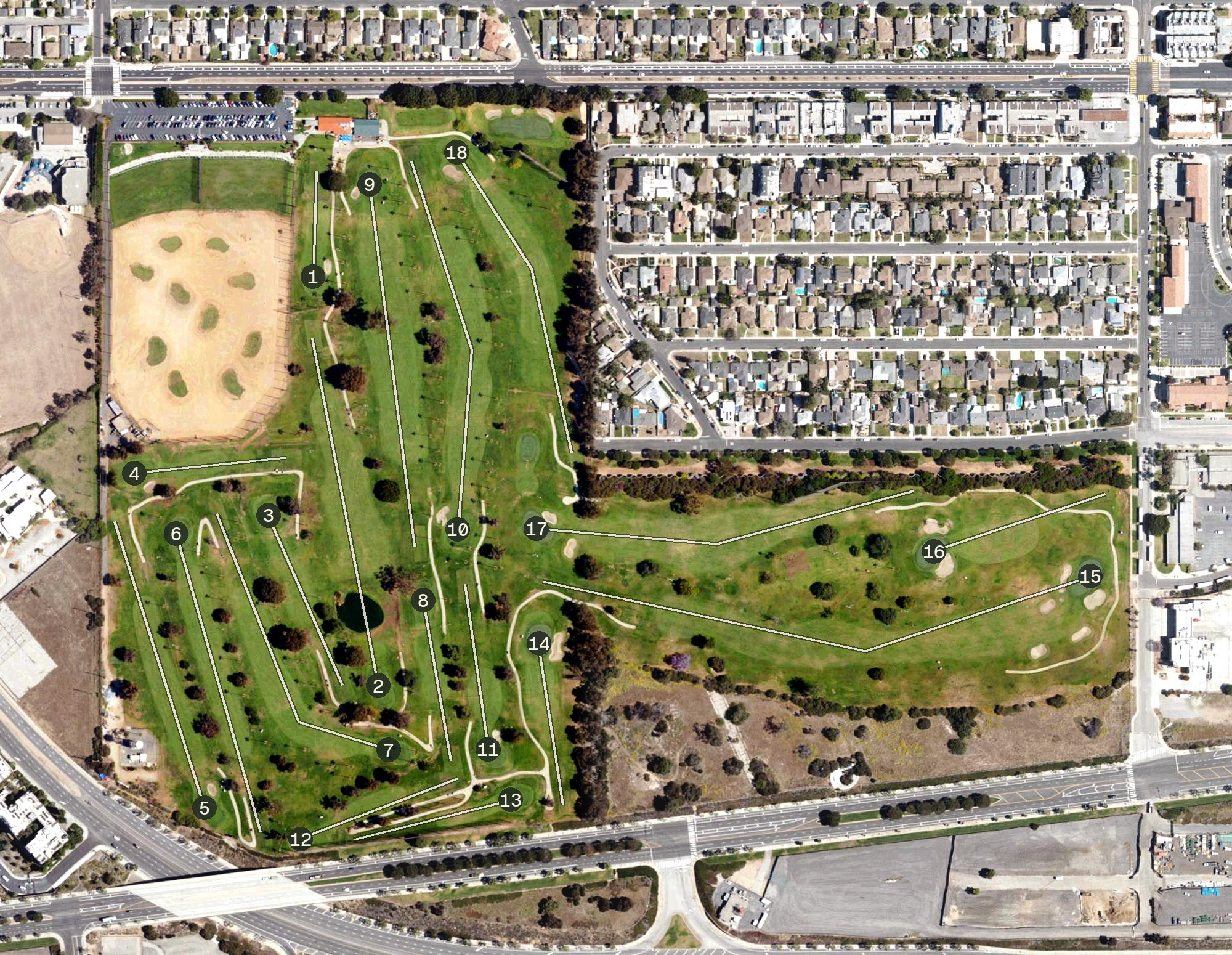 Aerial view of Westchester Golf Course, CA