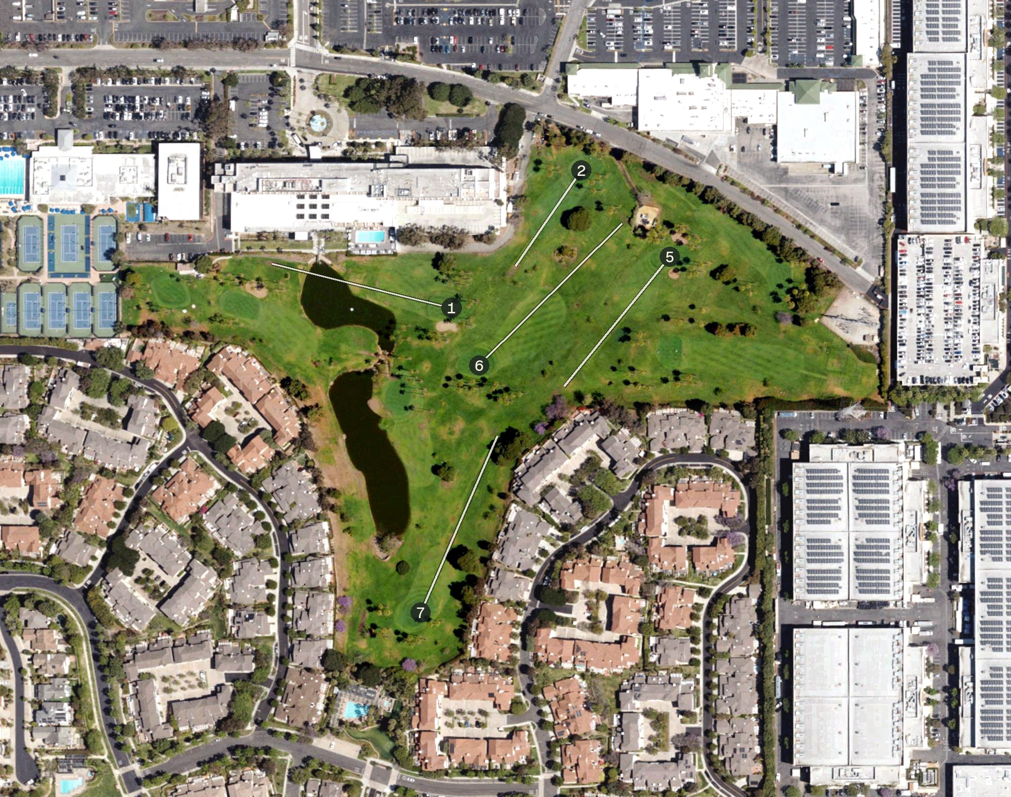 Aerial view of Westdrift Golf, CA