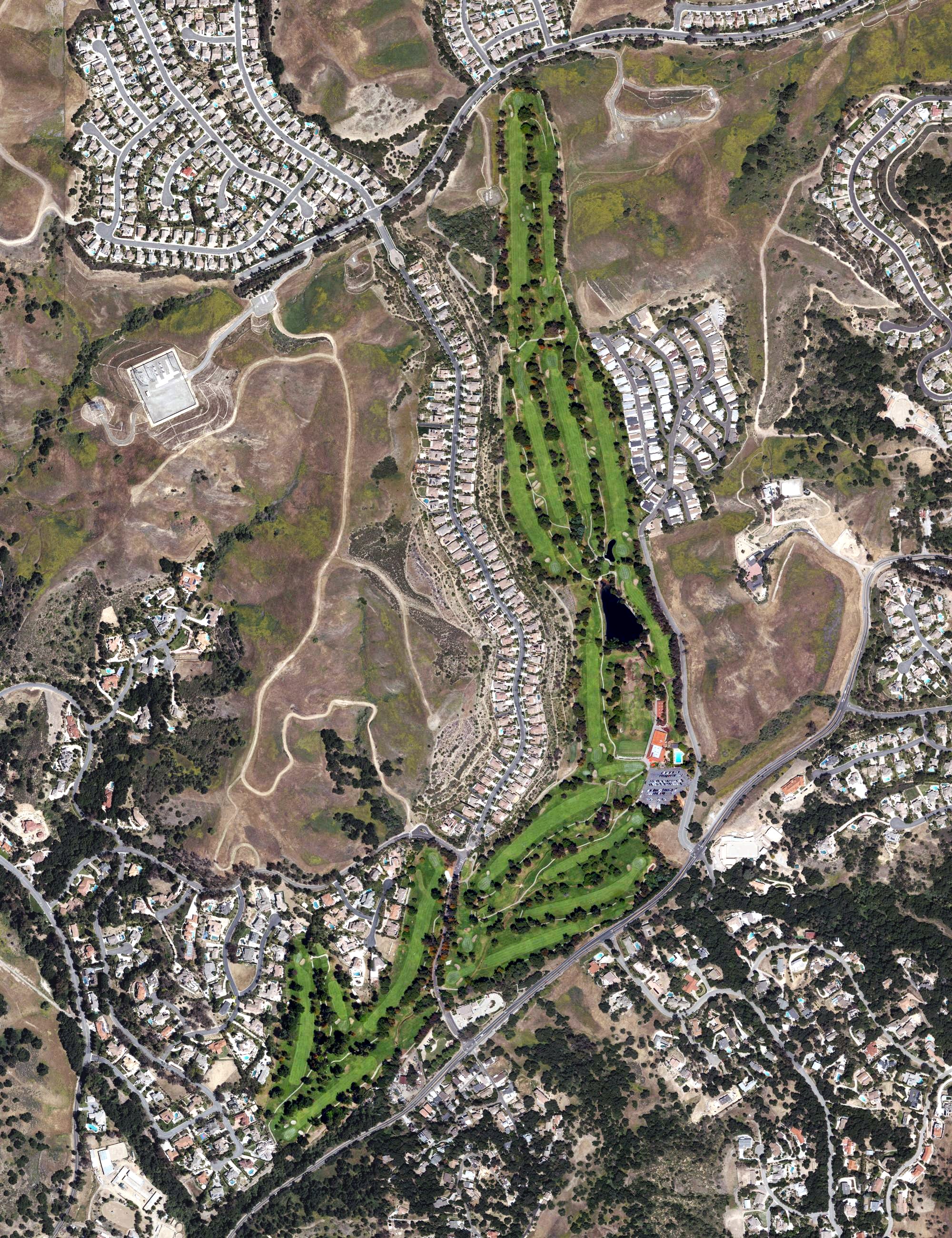 Aerial view of Western Hills Golf Course (Chino Hills), CA