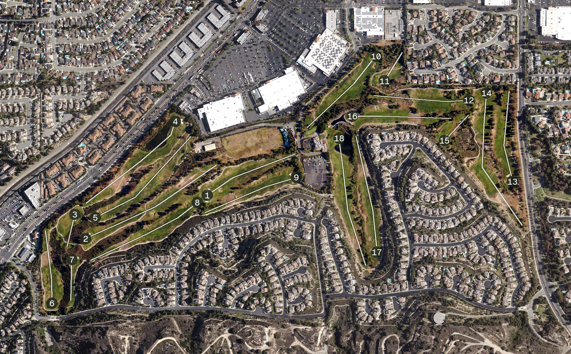 Aerial view of Westridge Golf Club, CA