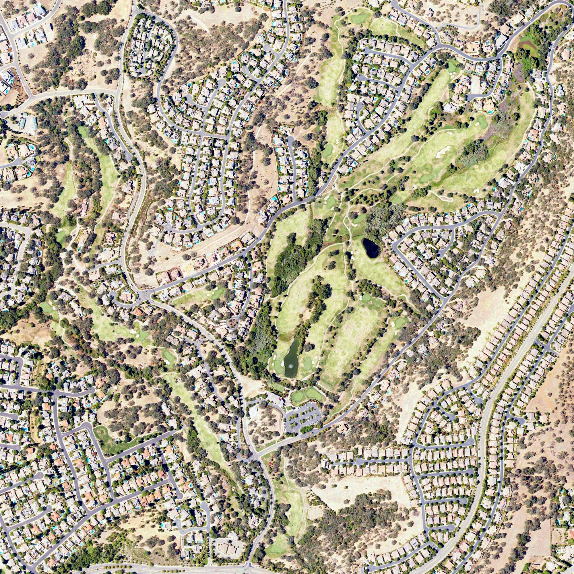 Aerial view of Whitney Oaks Golf Club, CA