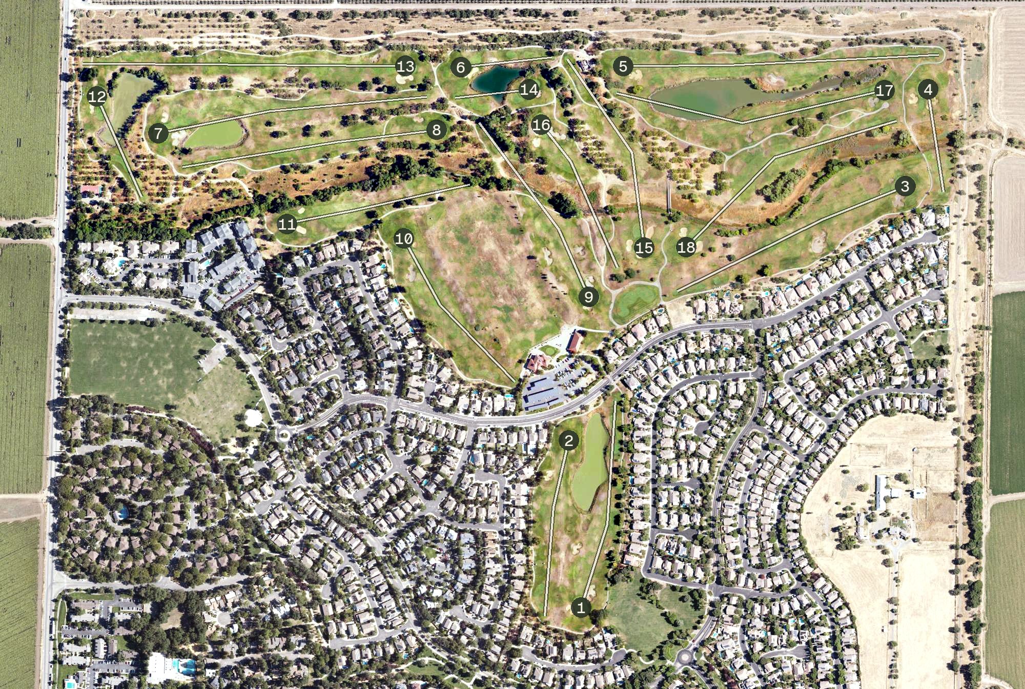 Aerial view of Wildhorse Golf Club, CA