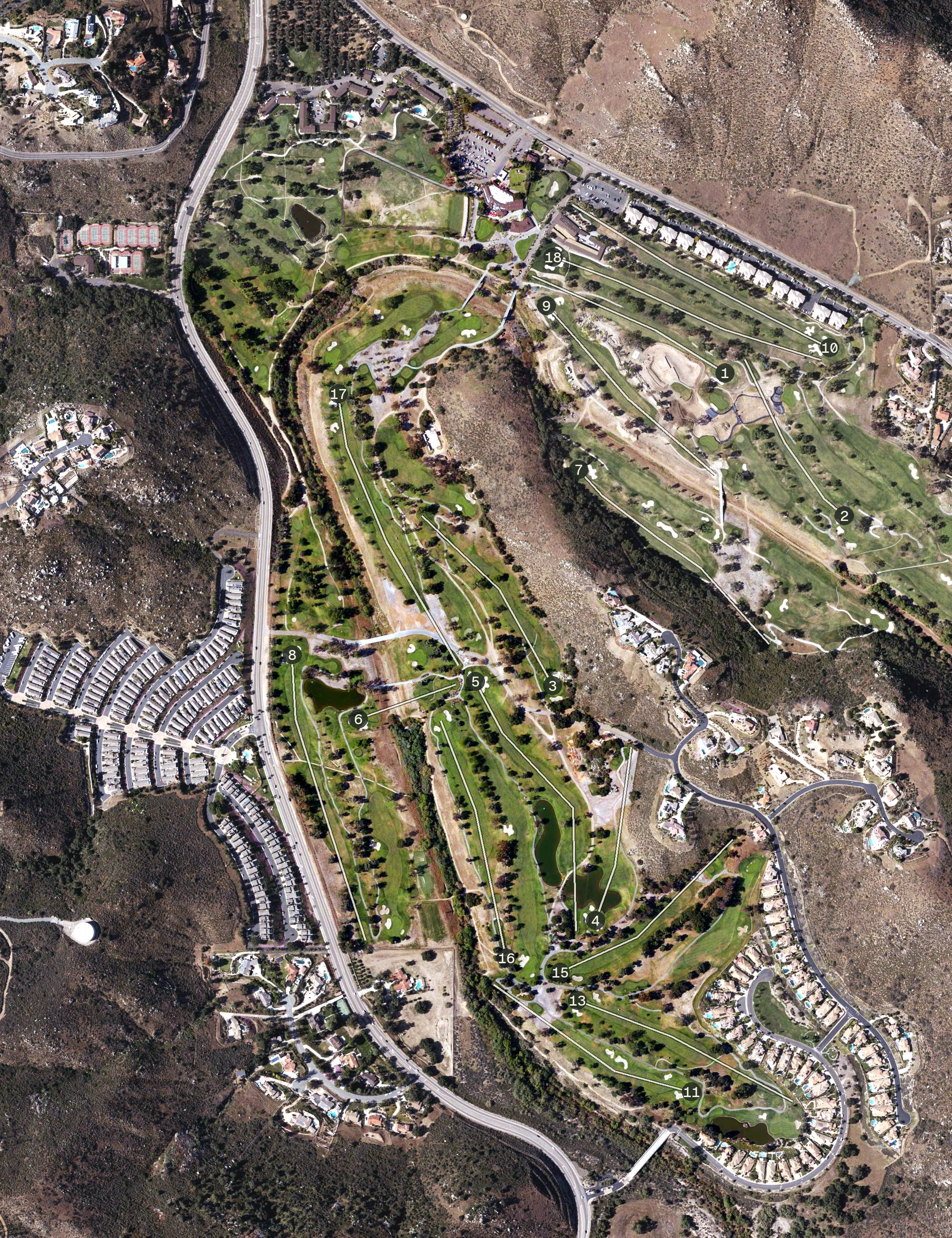 Aerial view of Willow Glen Golf Course, CA