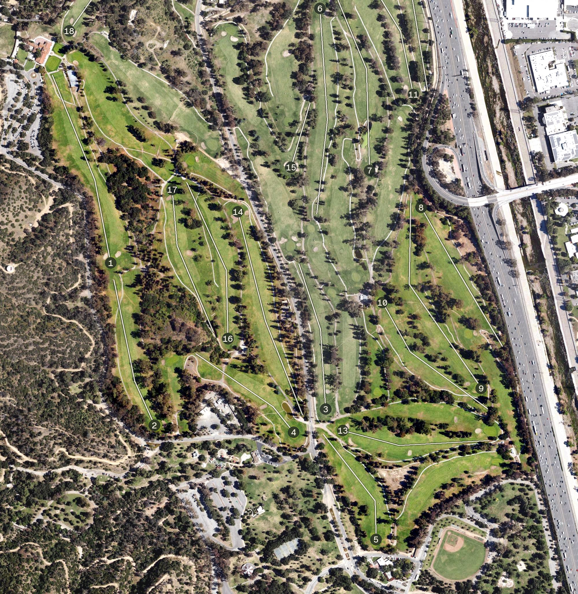 Aerial view of Wilson Golf Course, CA
