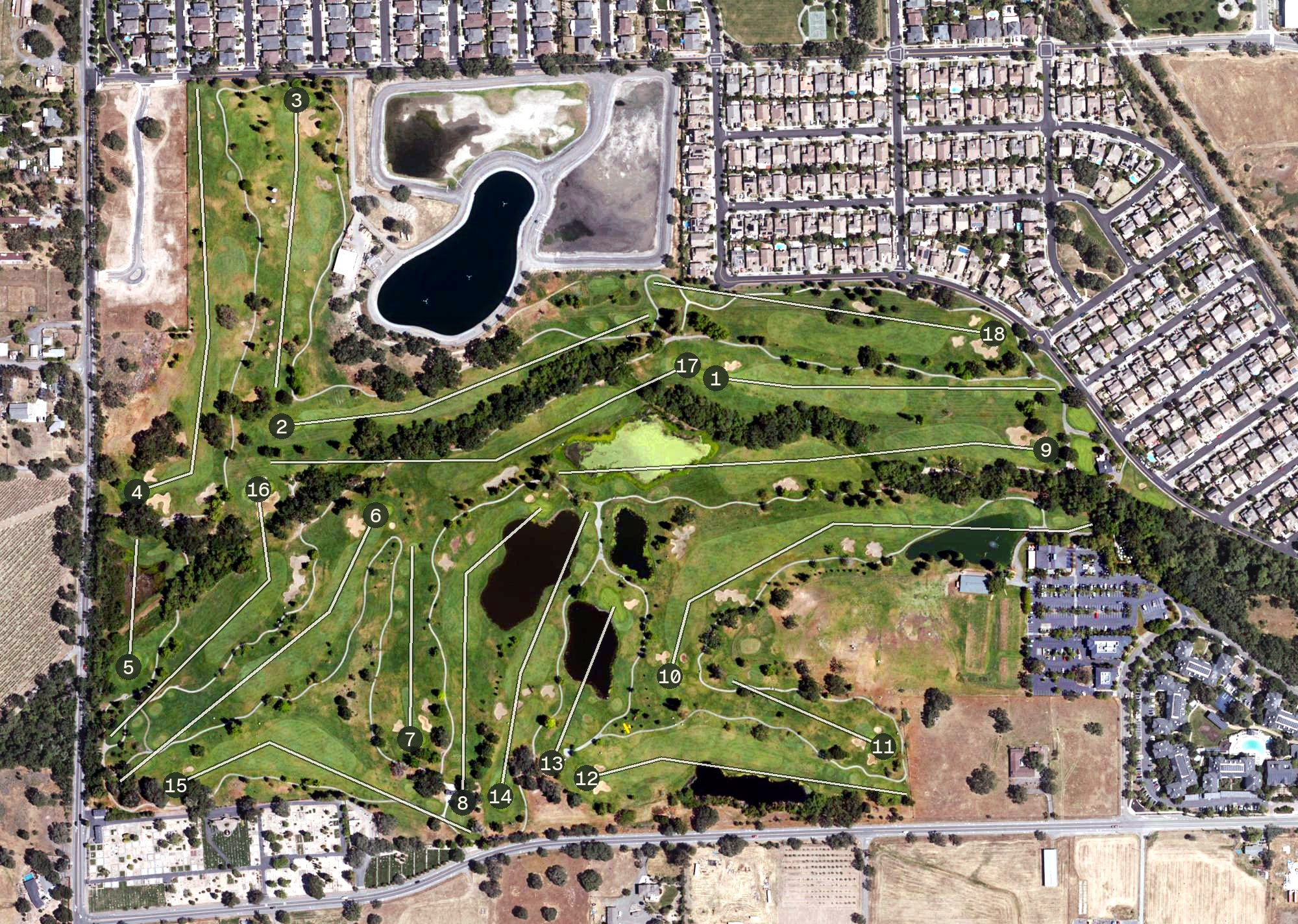 Aerial view of Windsor Golf Club, CA