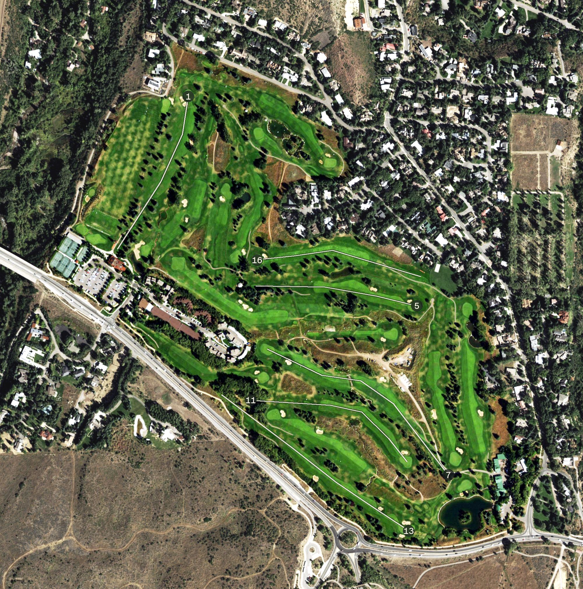 Aerial view of Aspen Golf Course, CO