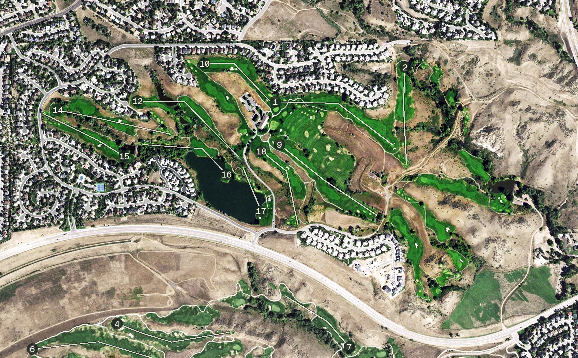 Aerial view of Bear Creek Golf Club, CO