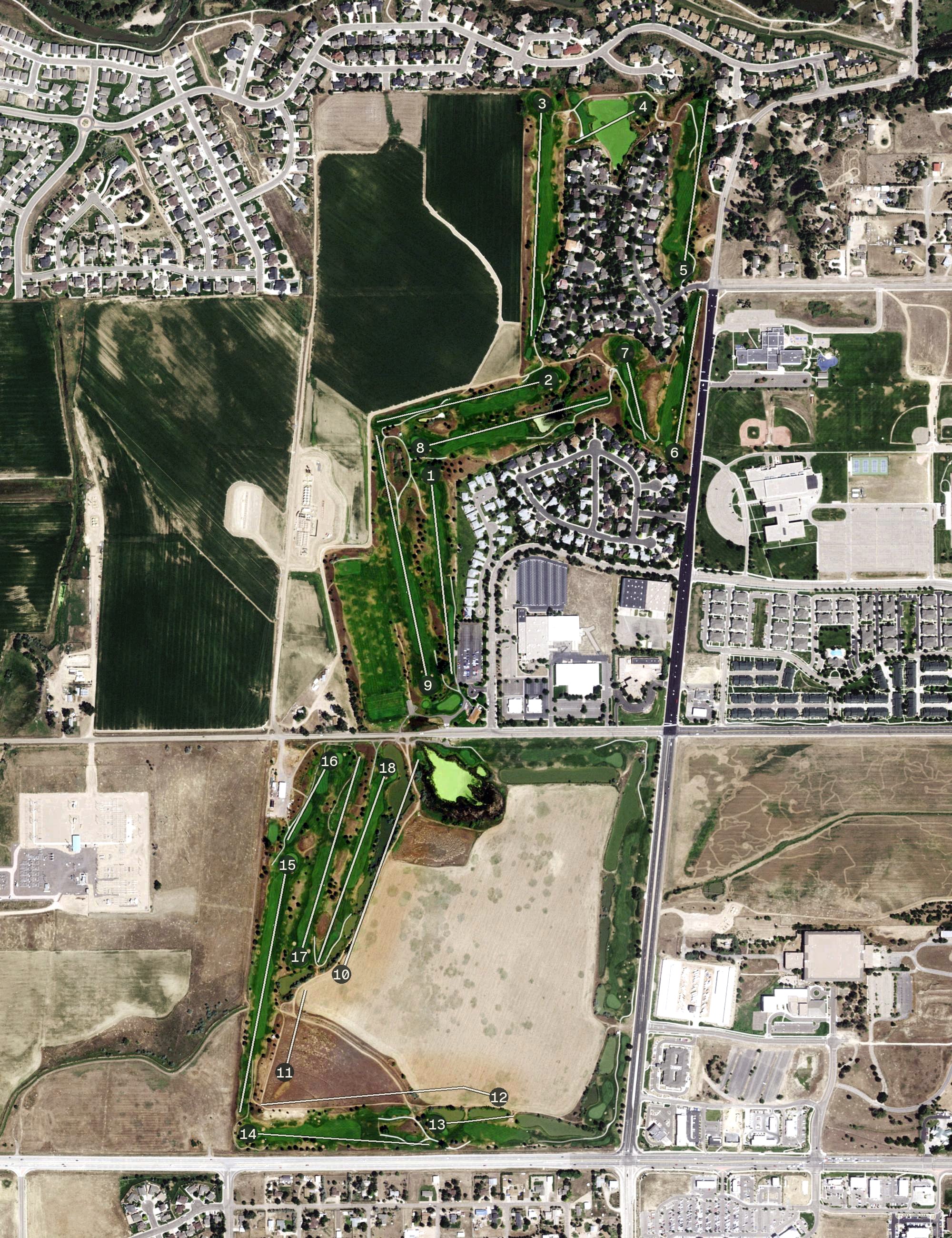 Aerial view of Boomerang Links, CO