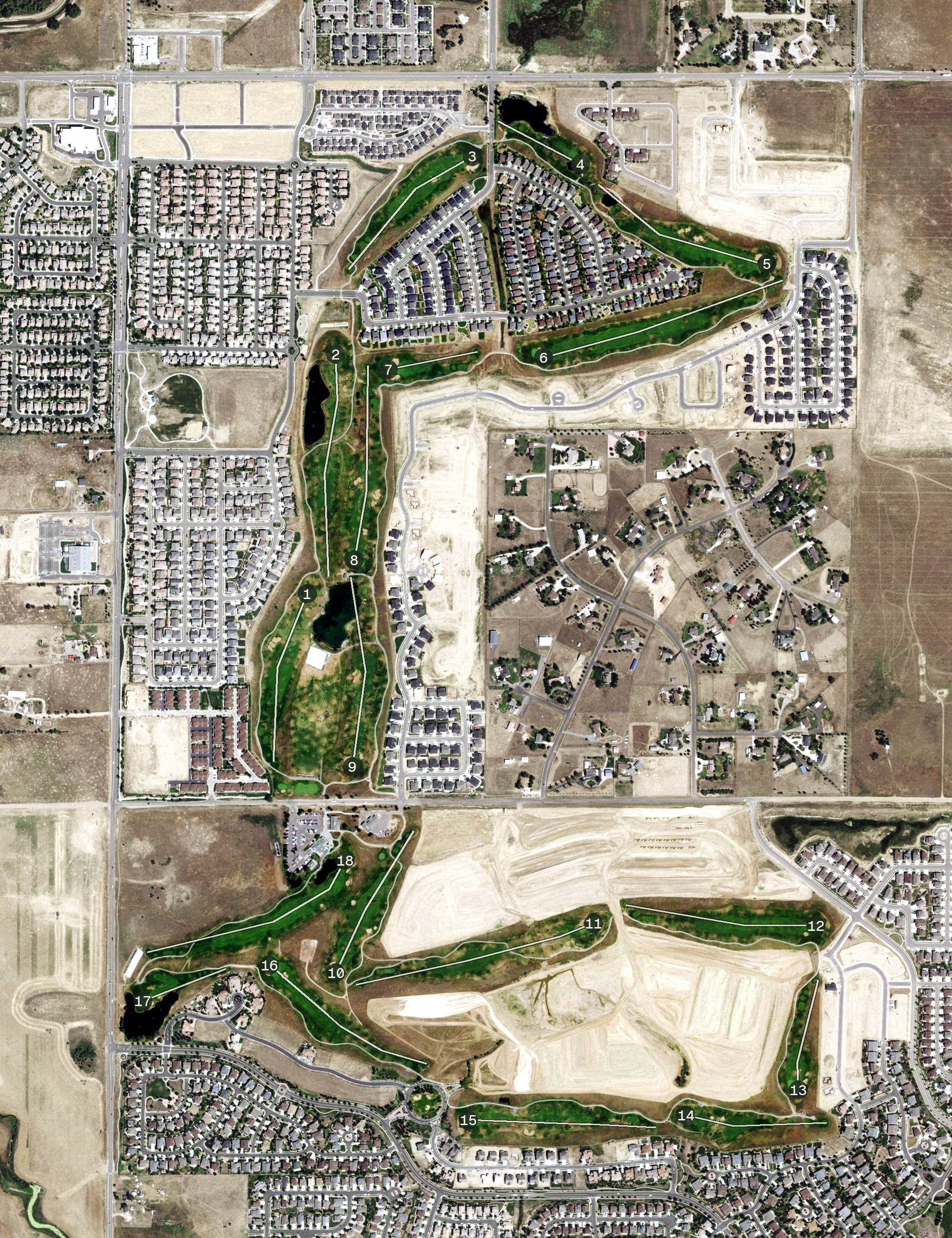 Aerial view of Buffalo Run Golf Course, CO