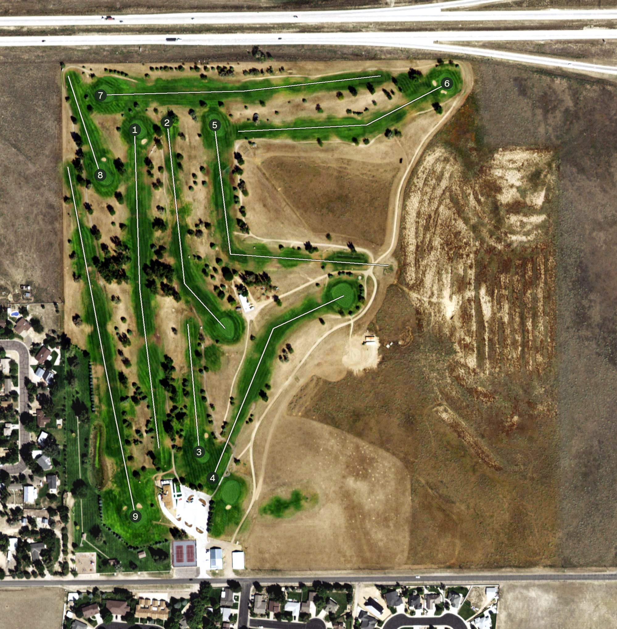 Aerial view of Bunker Hill Country Club, CO