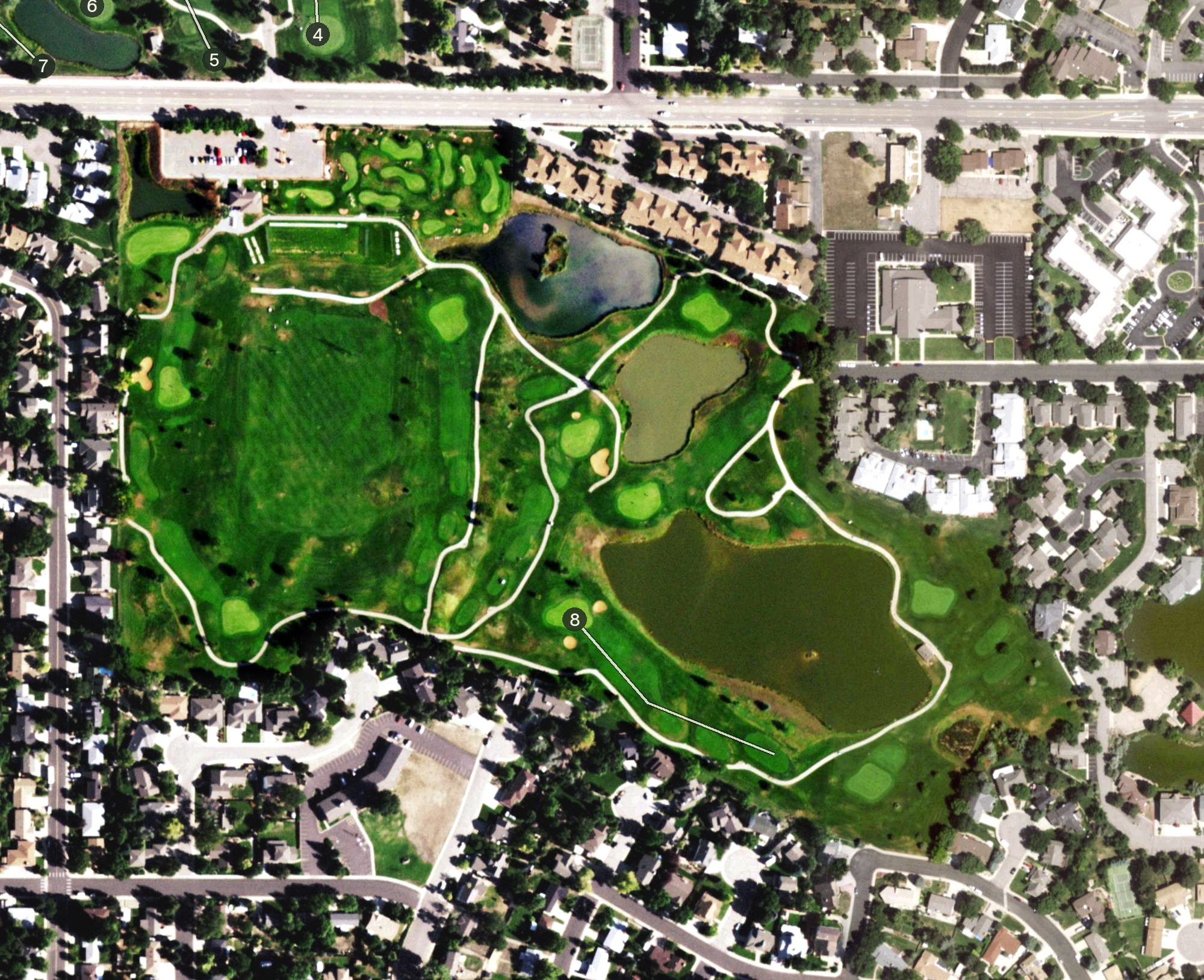 Aerial view of Cattail Creek Golf Course, CO