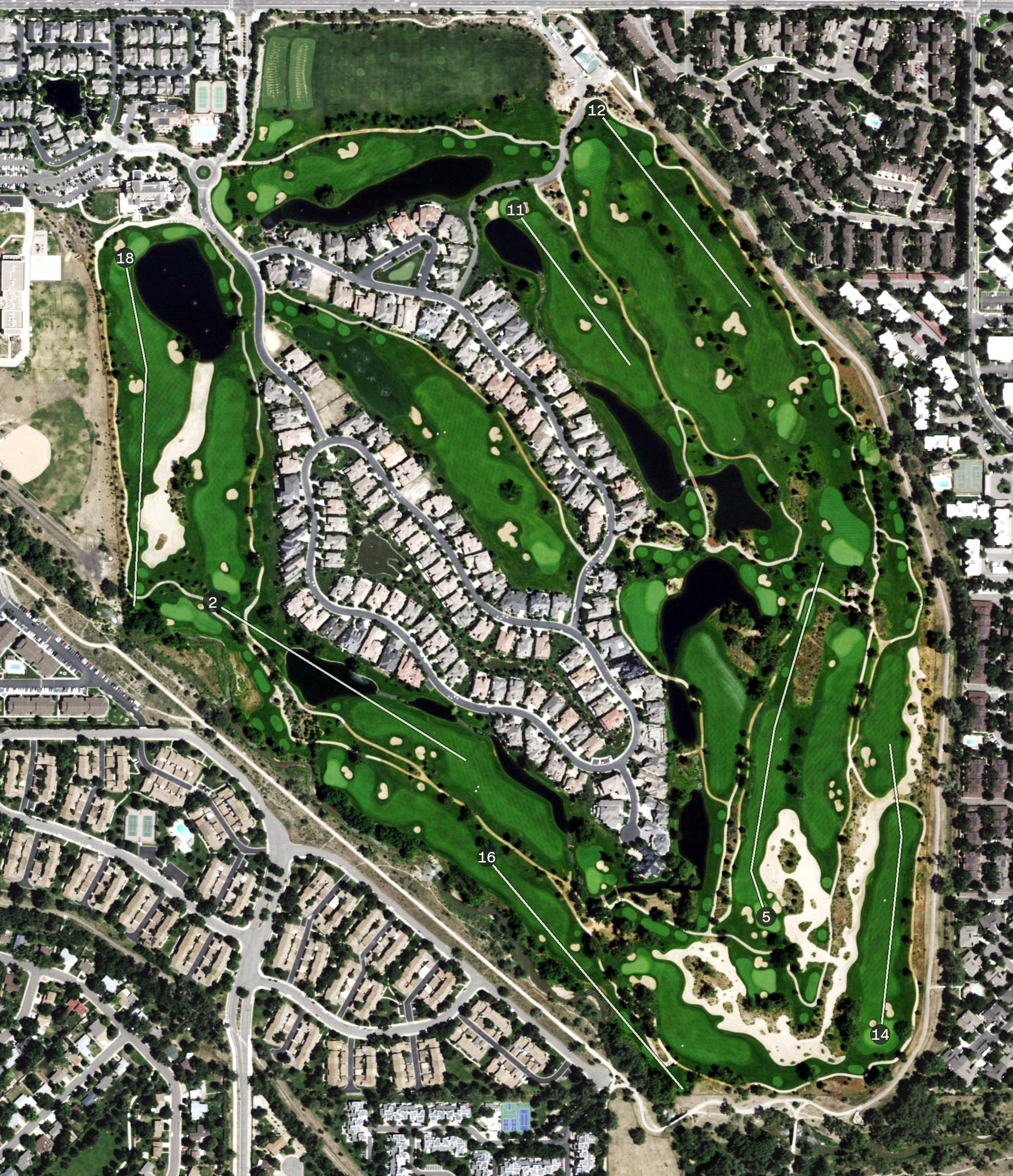 Aerial view of Cherry Creek Country Club, CO