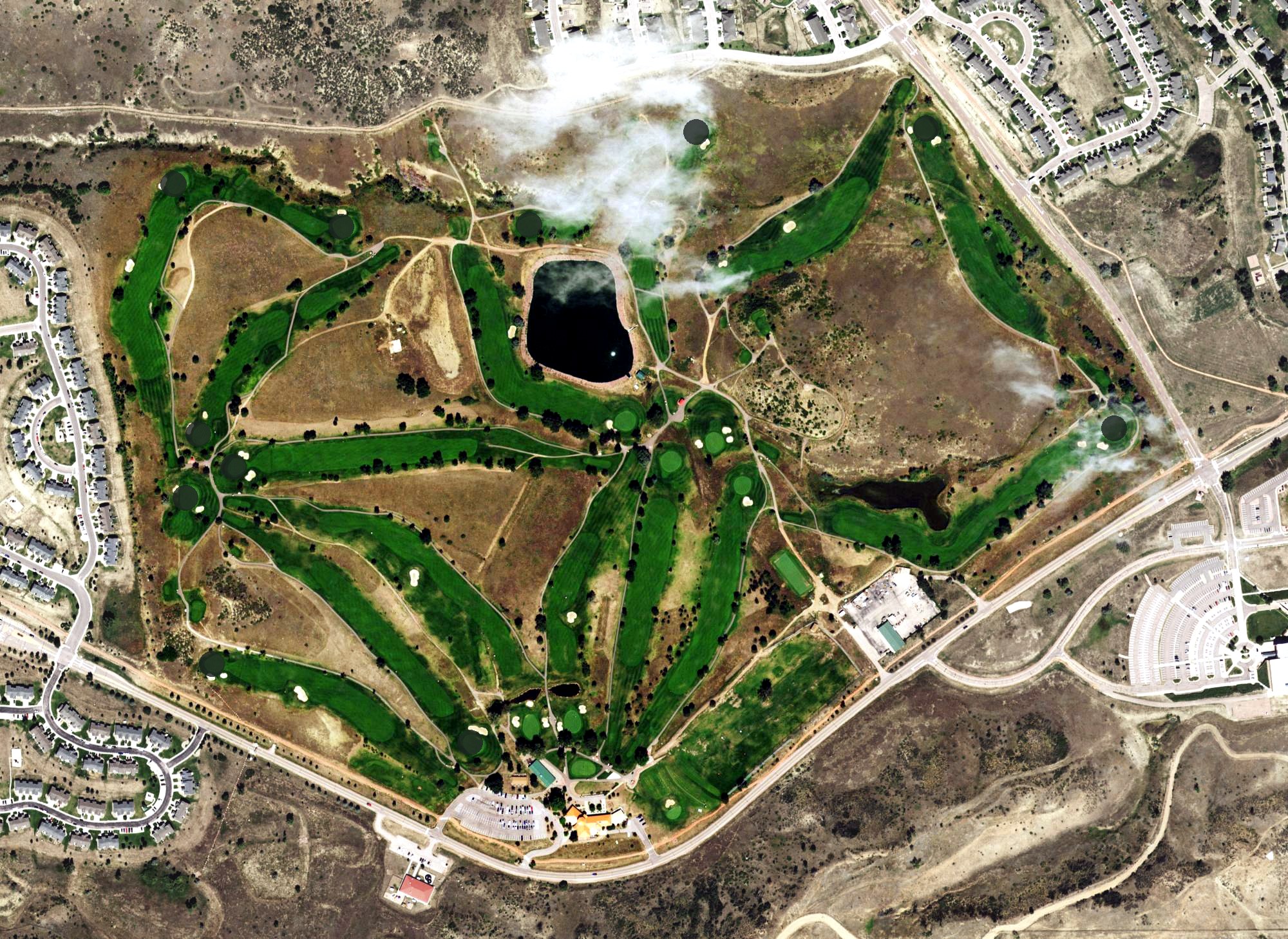 Aerial view of Cheyenne Shadows Golf Course, CO