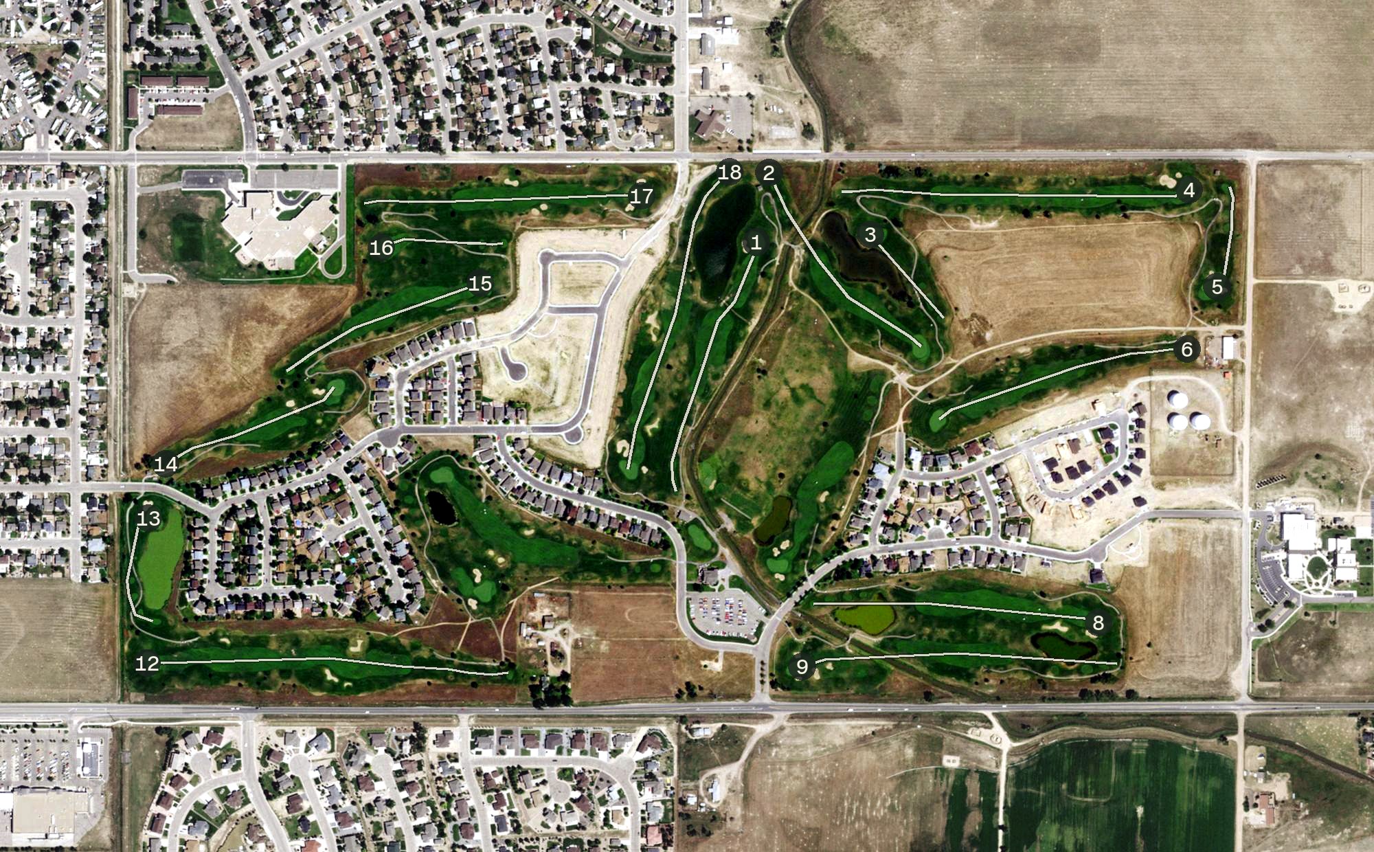 Aerial view of Coyote Creek Golf Club, CO