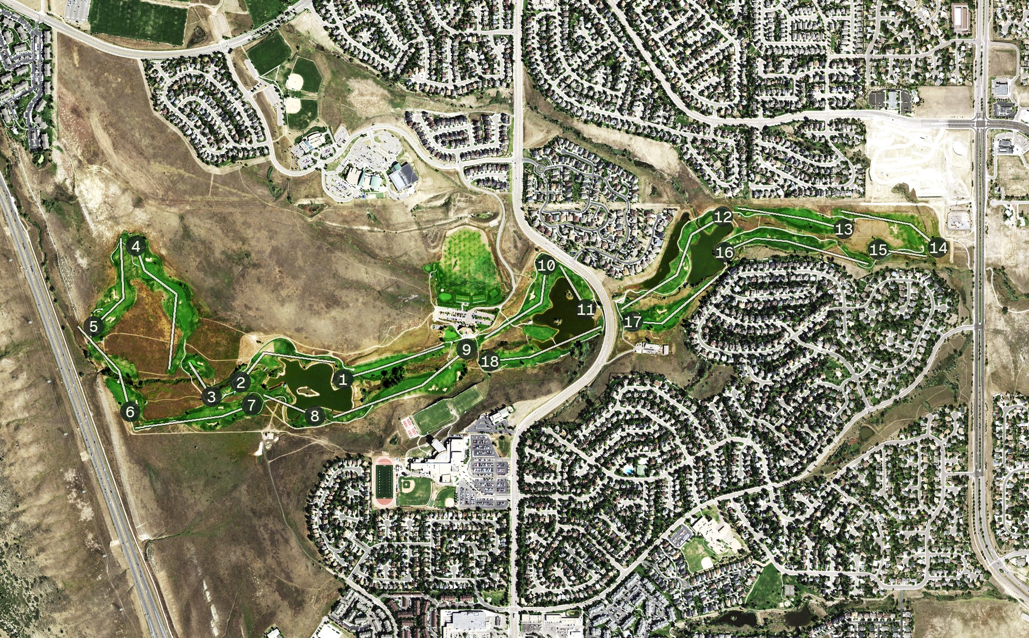 Aerial view of Deer Creek Golf Club, CO