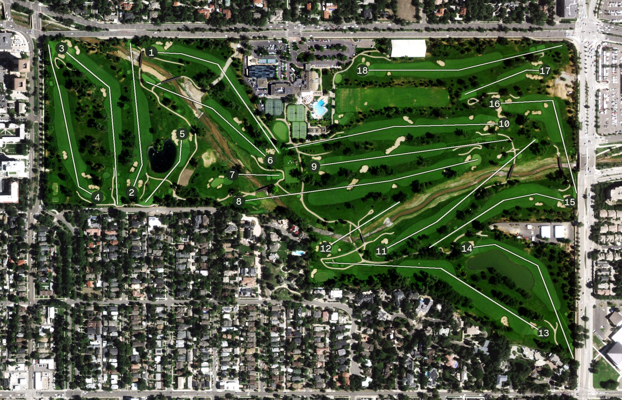 Aerial view of Denver Country Club, CO