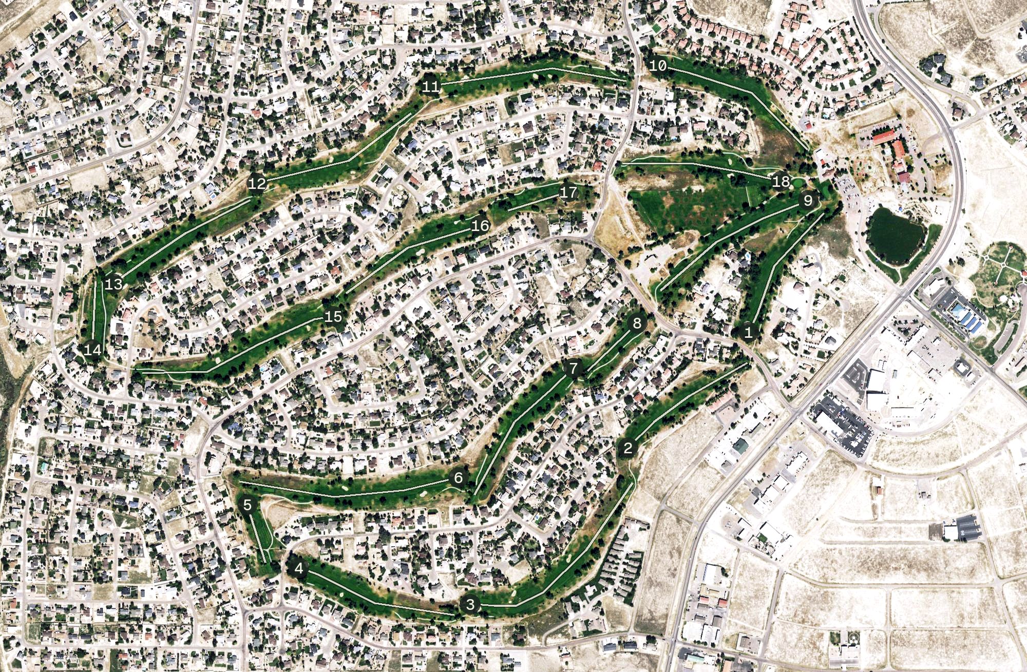 Aerial view of Desert Hawk Golf Course, CO