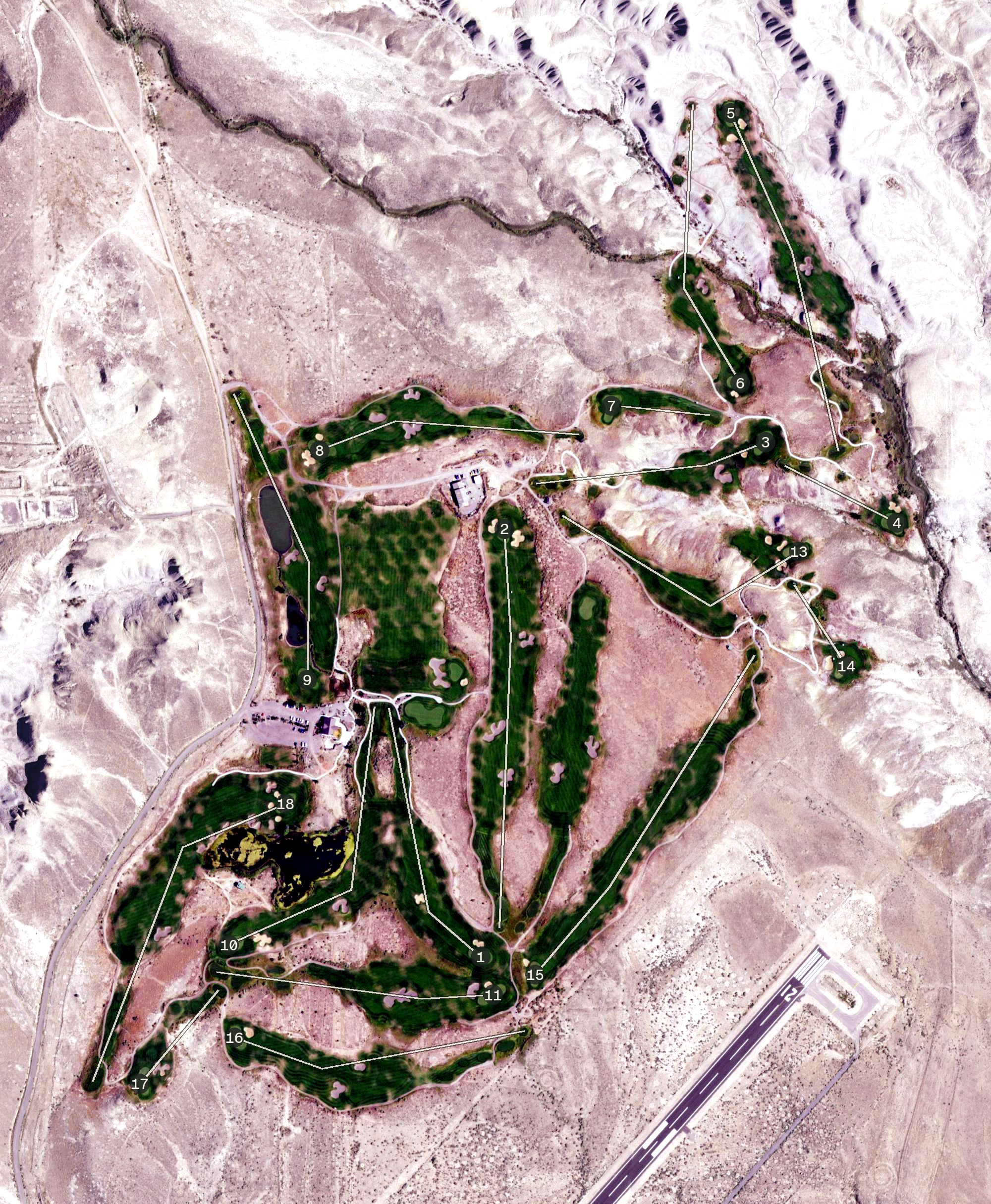 Aerial view of Devil's Thumb Golf Course, CO
