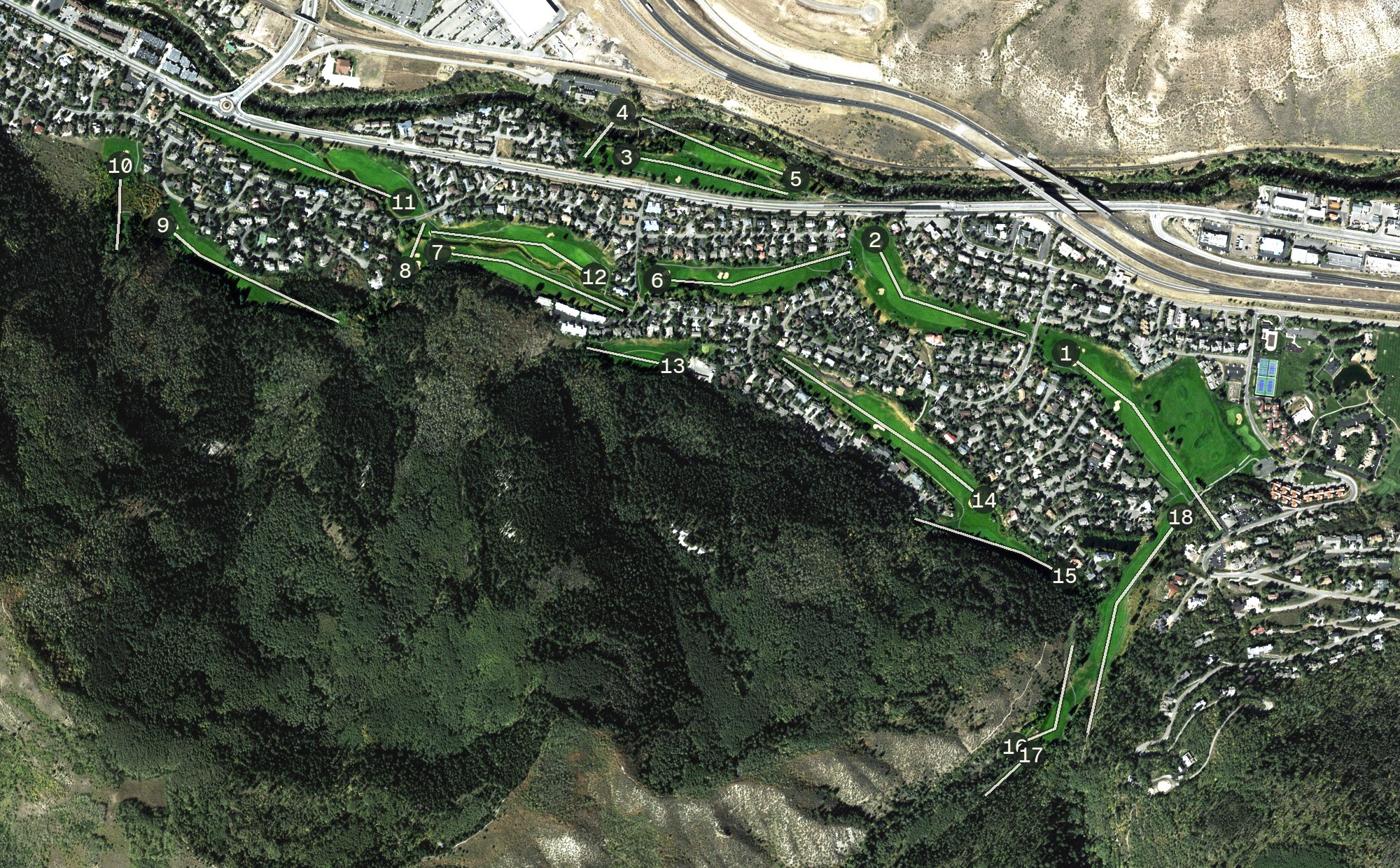 Aerial view of EagleVail Golf Club, CO