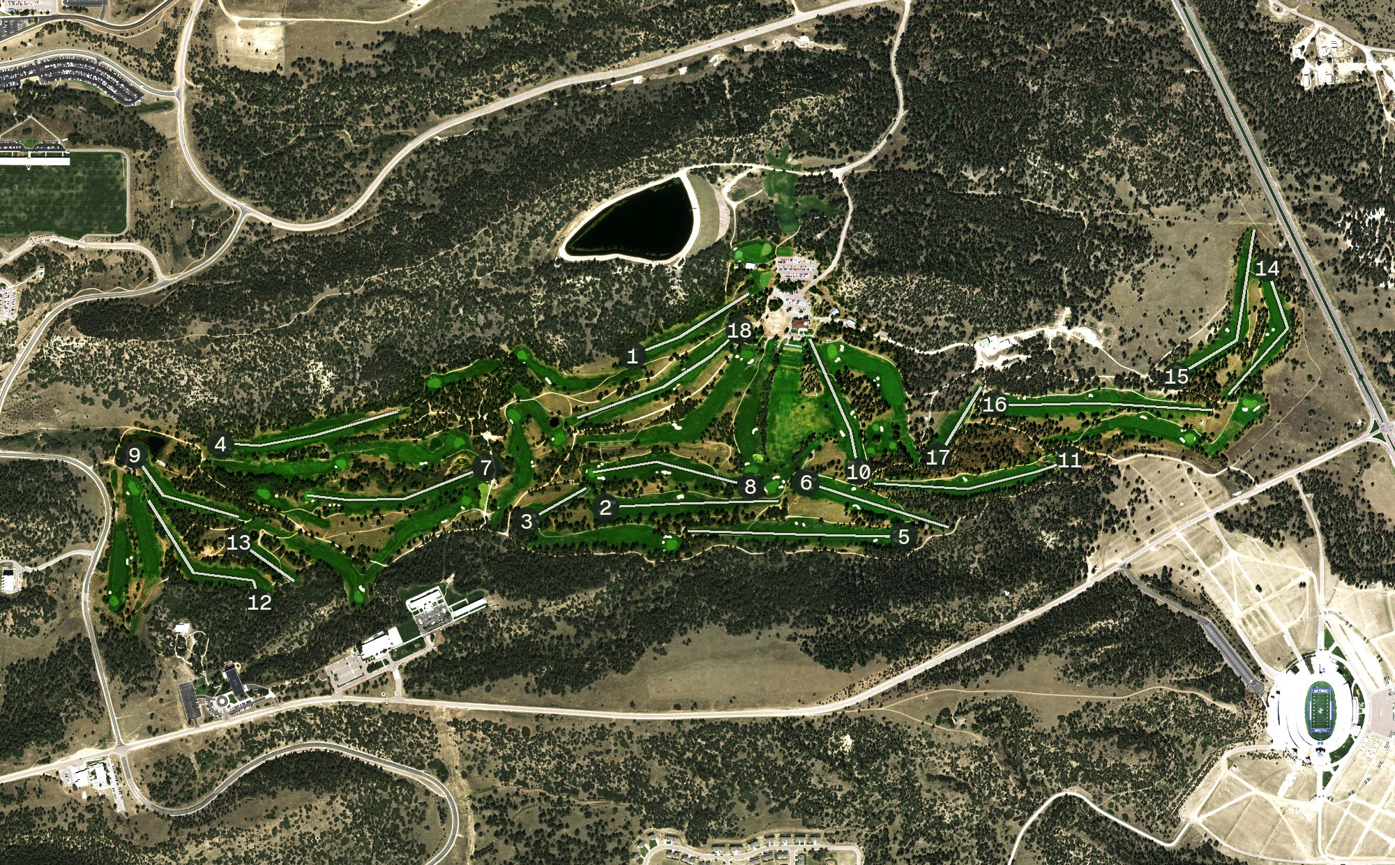 Aerial view of Eisenhower Golf Course, CO