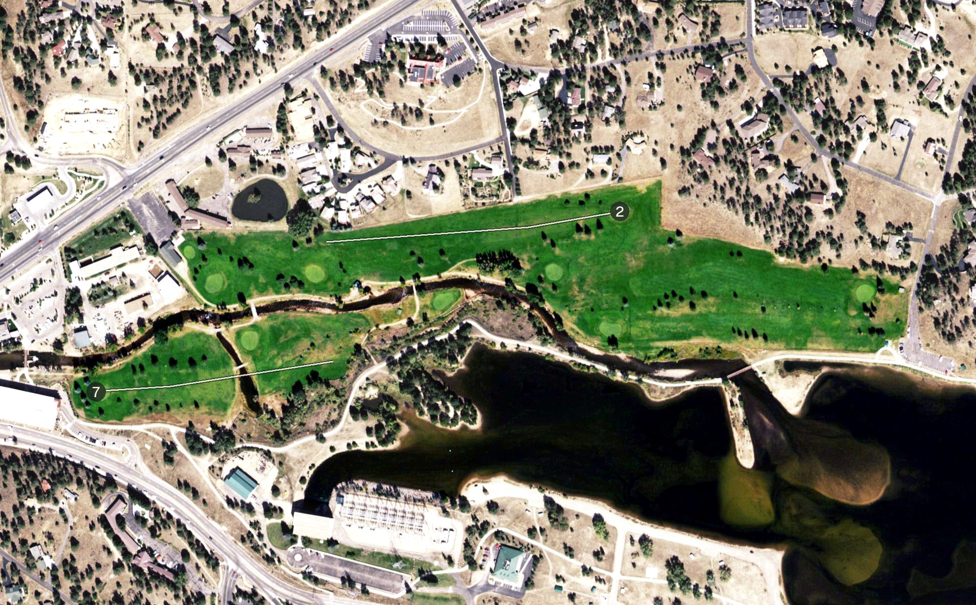 Aerial view of Estes Park Golf Course, CO