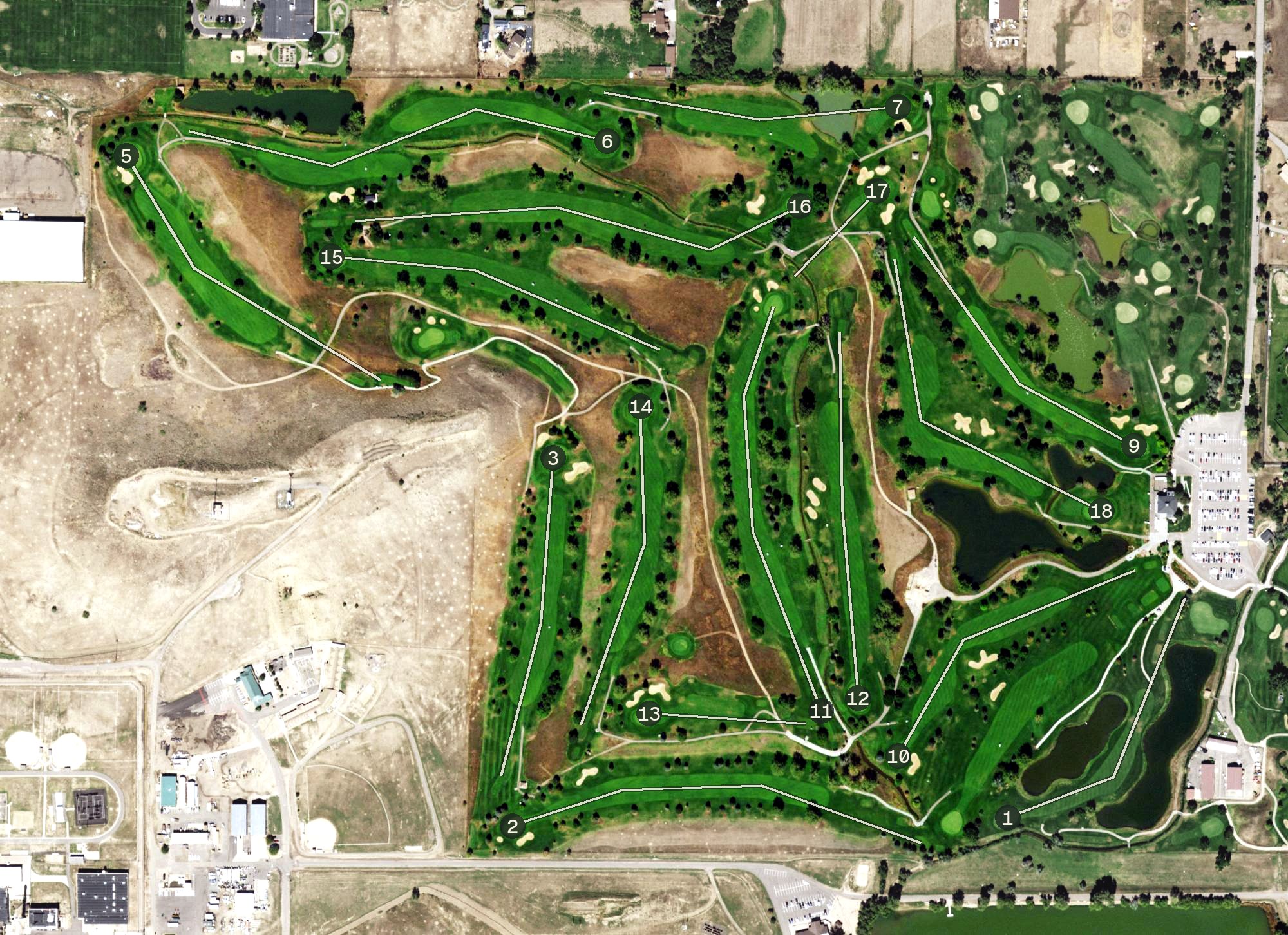 Aerial view of Foothills Championship Course, CO