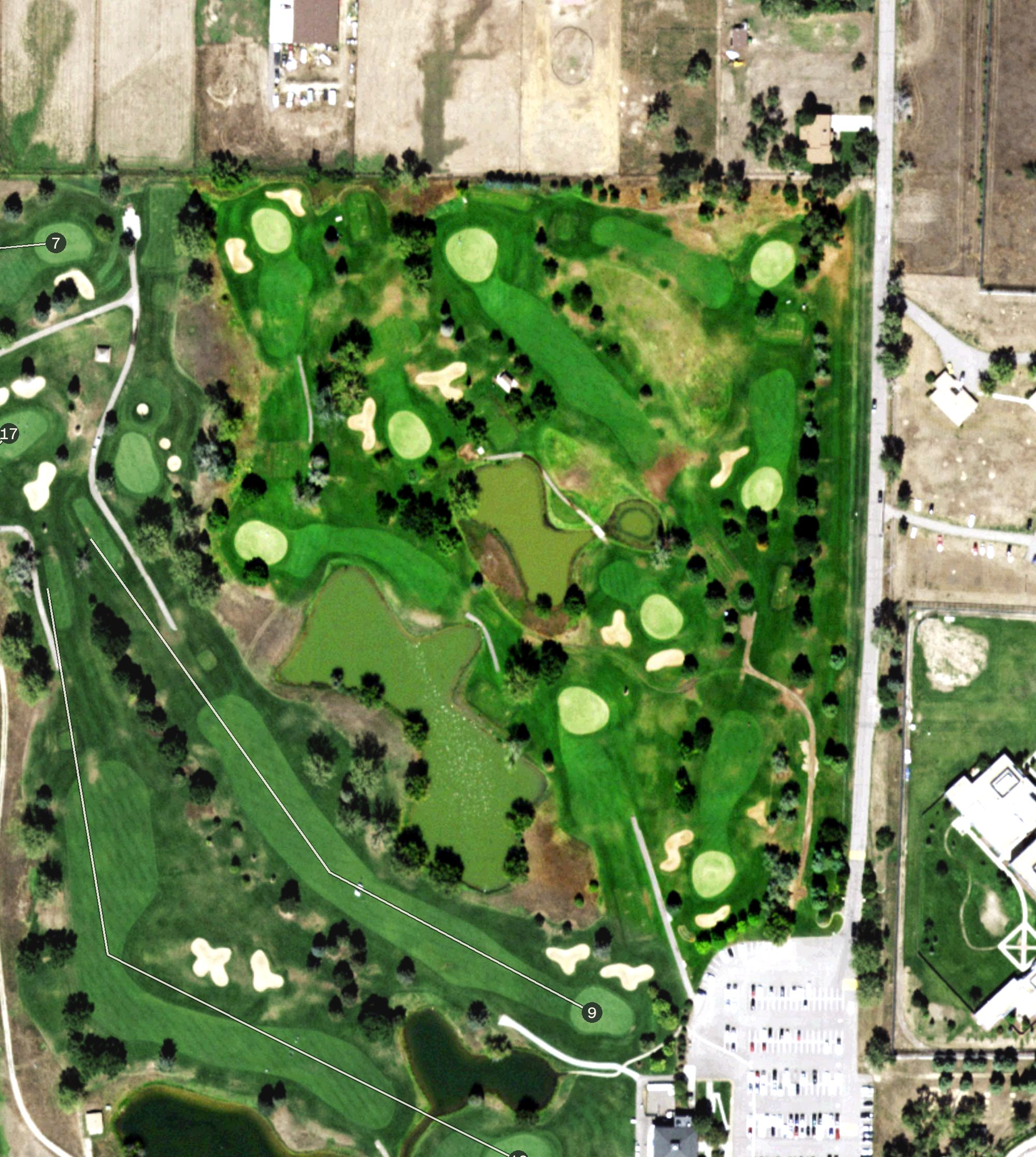 Aerial view of Foothills Par 3 Course, CO