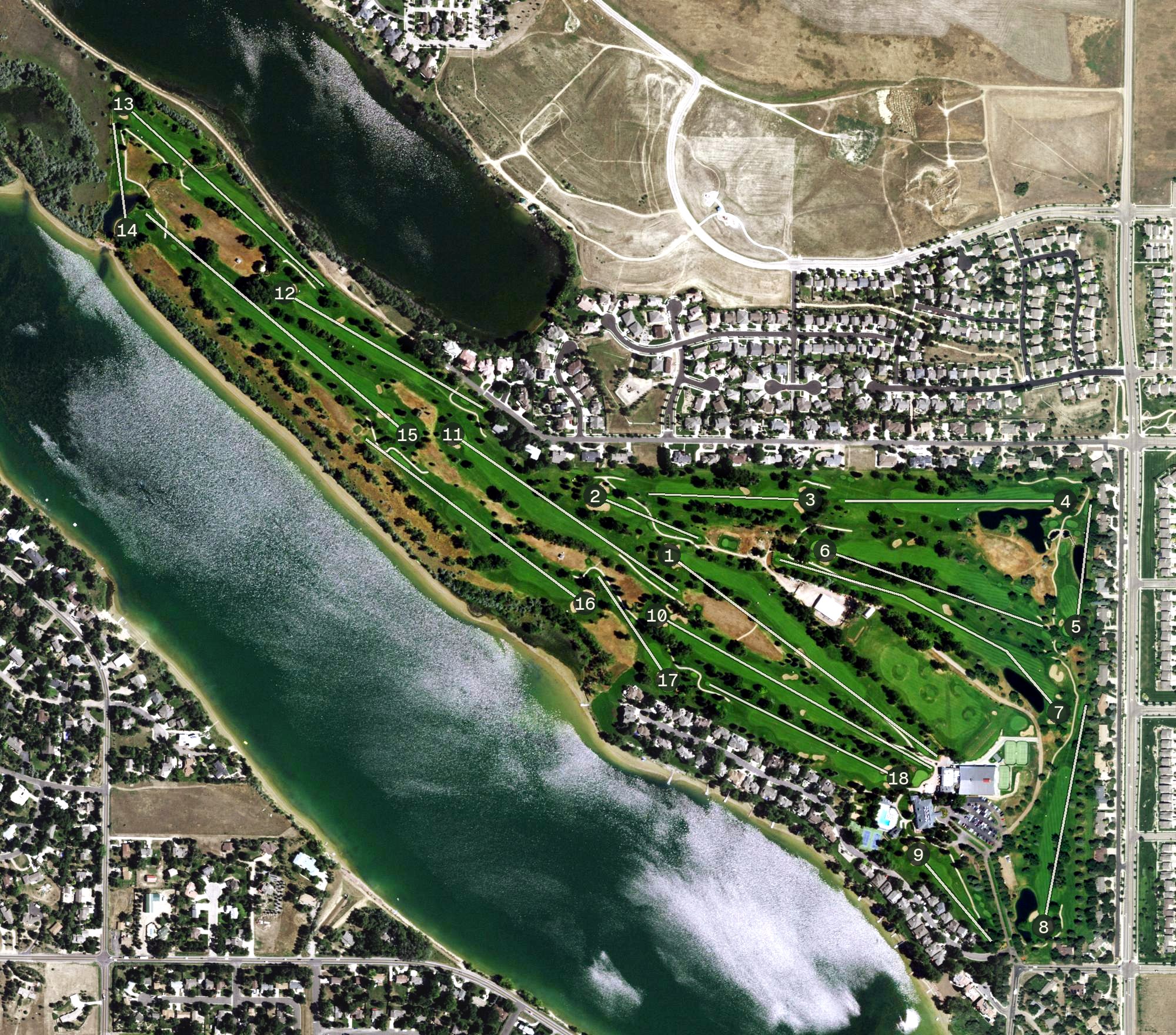 Aerial view of Fort Collins Country Club, CO