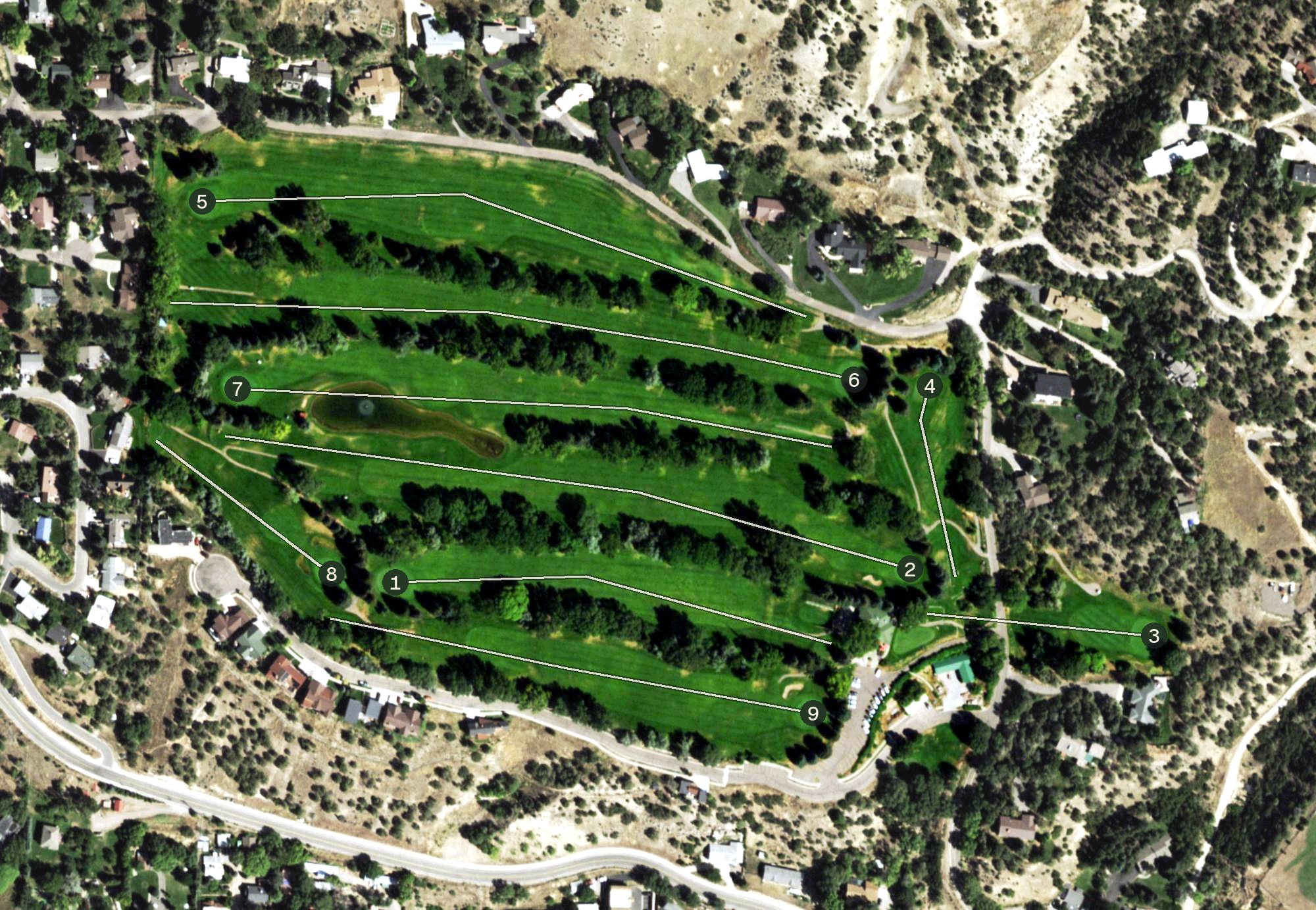 Aerial view of Glenwood Springs Golf Club, CO