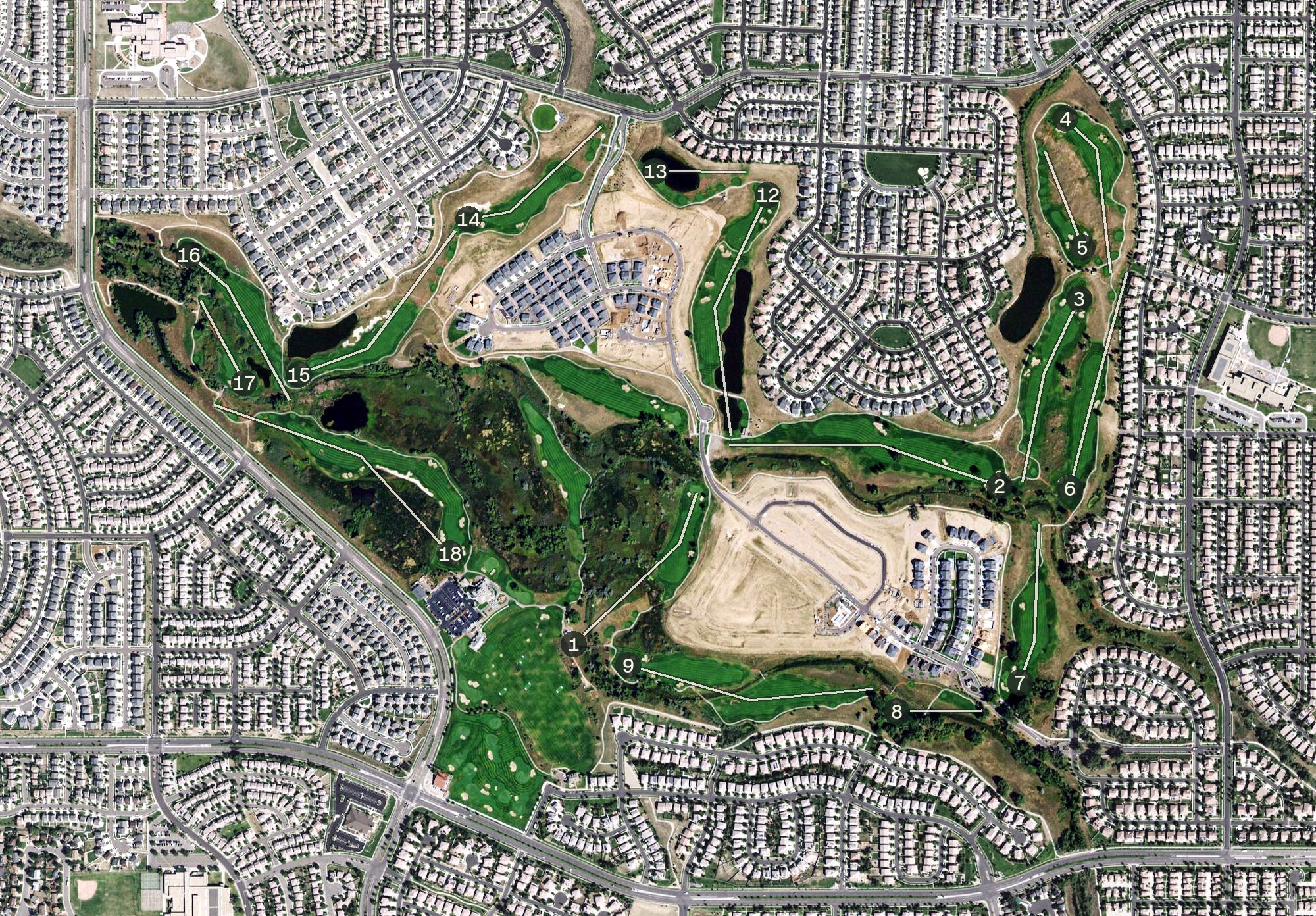 Aerial view of Green Valley Ranch Golf Club, CO