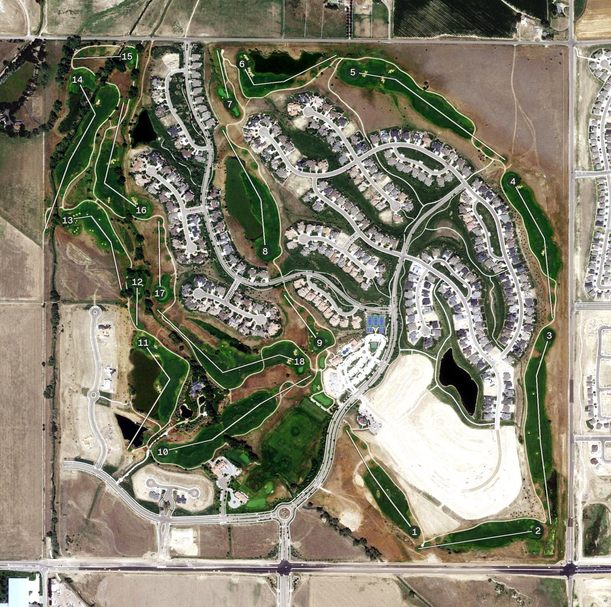 Aerial view of Harmony Club, CO
