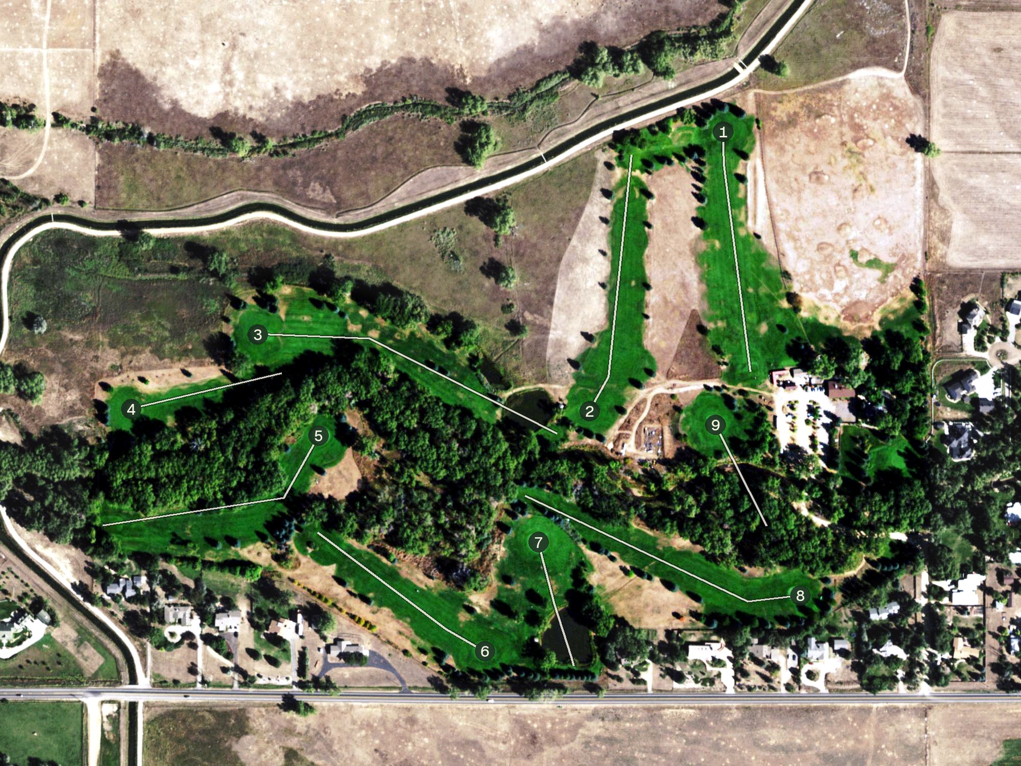 Aerial view of Haystack Mountain Golf Course, CO