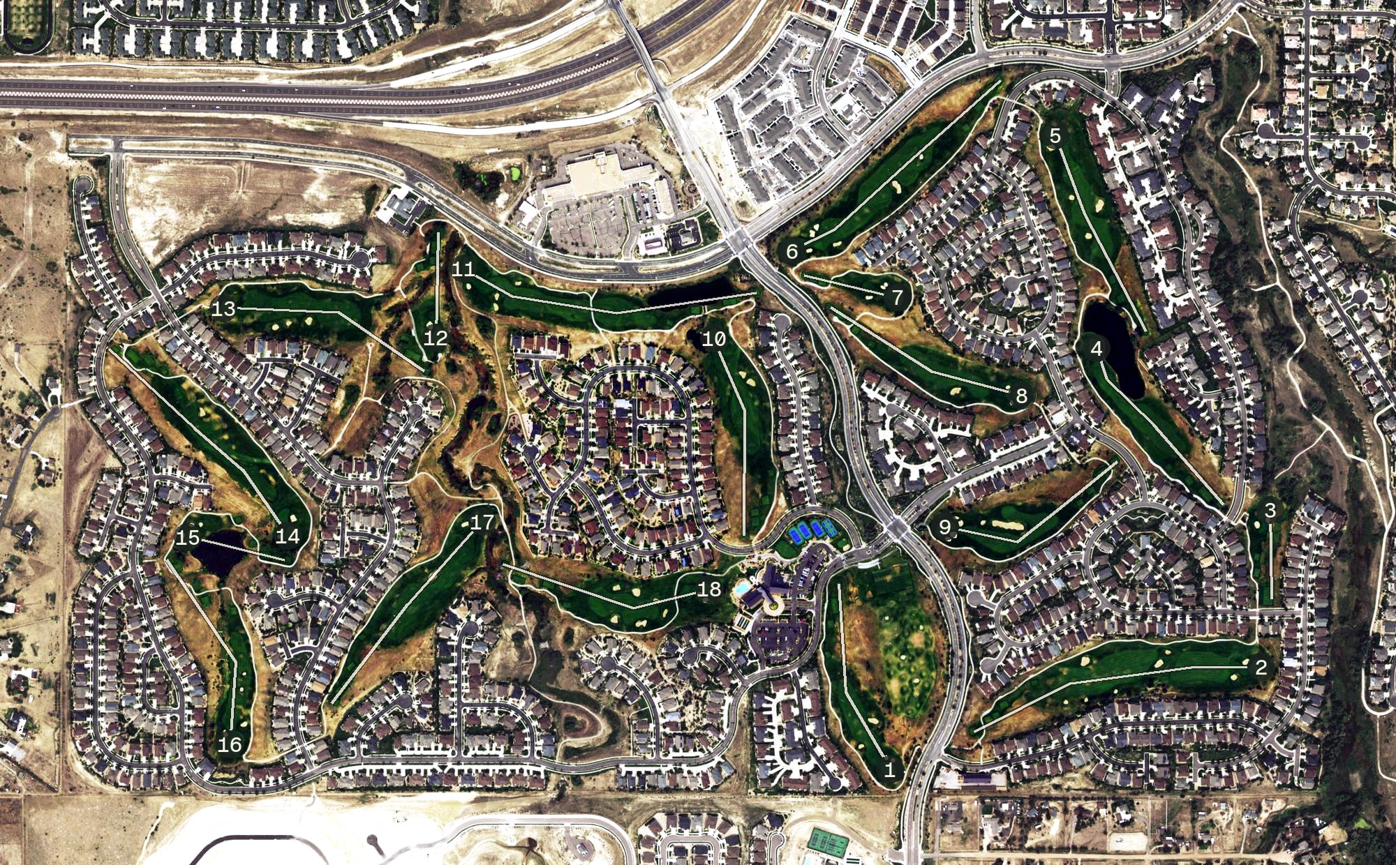 Aerial view of Heritage Eagle Bend Golf Club, CO