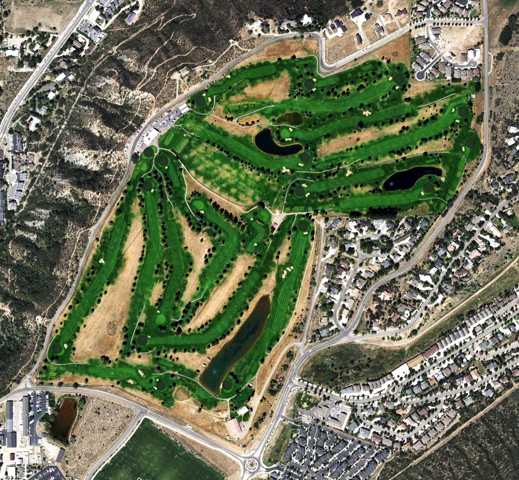 Aerial view of Hillcrest Golf Club, CO