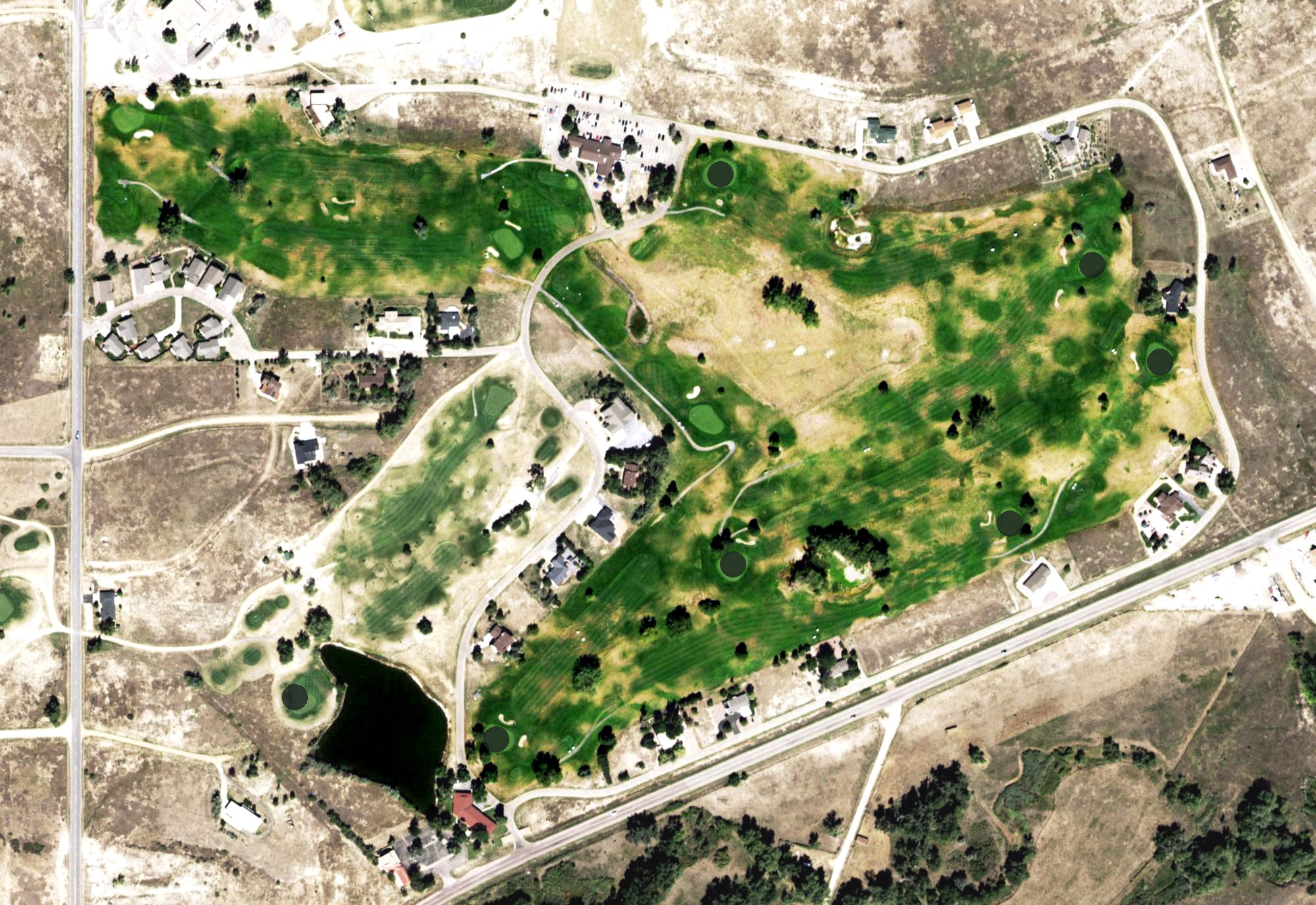 Aerial view of Hollydot Golf Course, CO