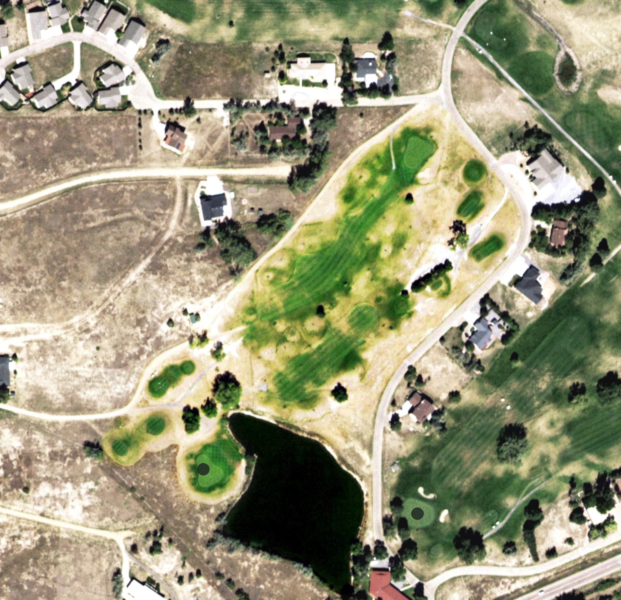 Aerial view of Hollydot Golf Course, CO